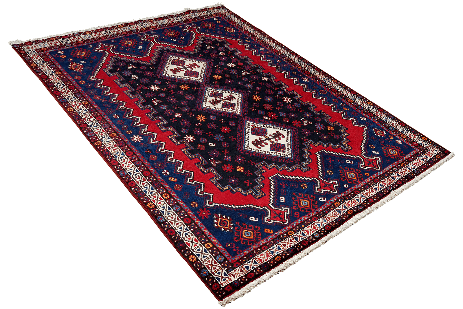 Afshar — Hand-knotted, 161x230 cm, Blue, 100% Virgin Wool | View 4