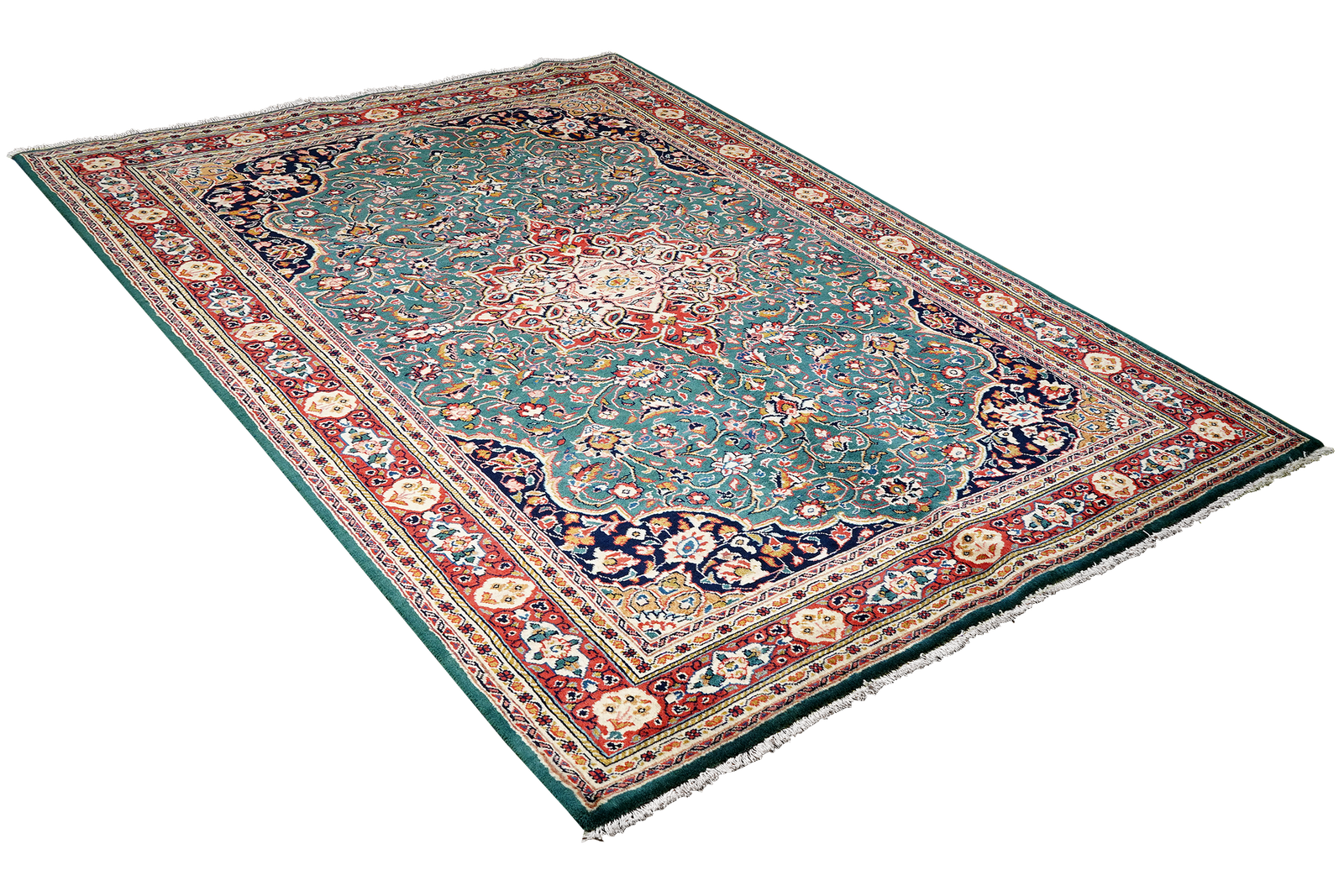 Sarough — Hand-knotted, 133x201 cm, Green, 100% Virgin Wool | View 4
