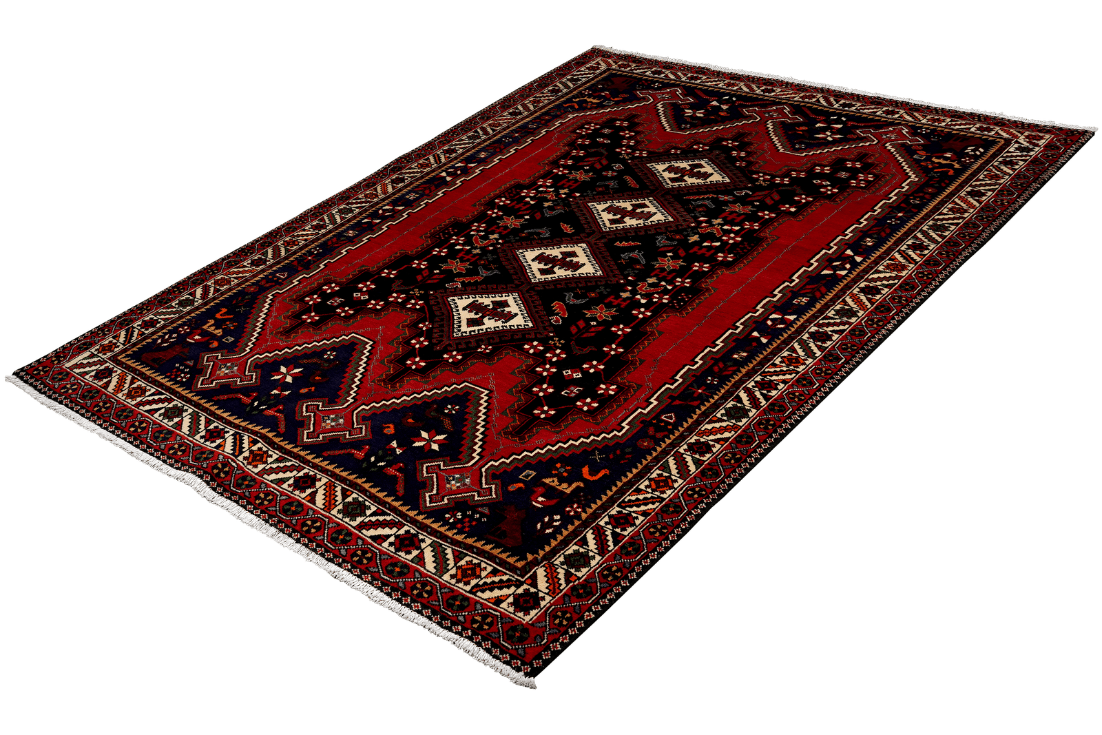 Afshar — Hand-knotted, 165x237 cm, Red, 100% Virgin Wool | View 5
