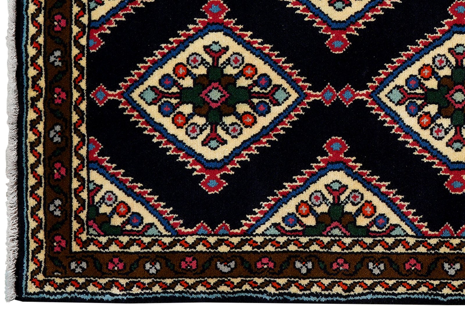Hamadan — Hand-knotted, 73x192 cm, Blue, 100% Virgin Wool | View 3
