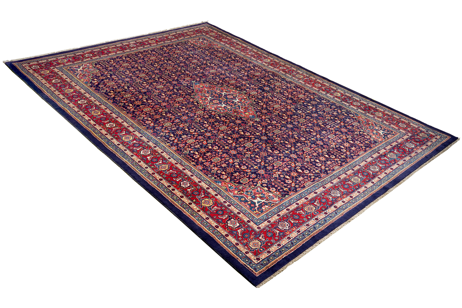 Sarough — Hand-knotted, 212x313 cm, Blue, 100% Virgin Wool | View 4