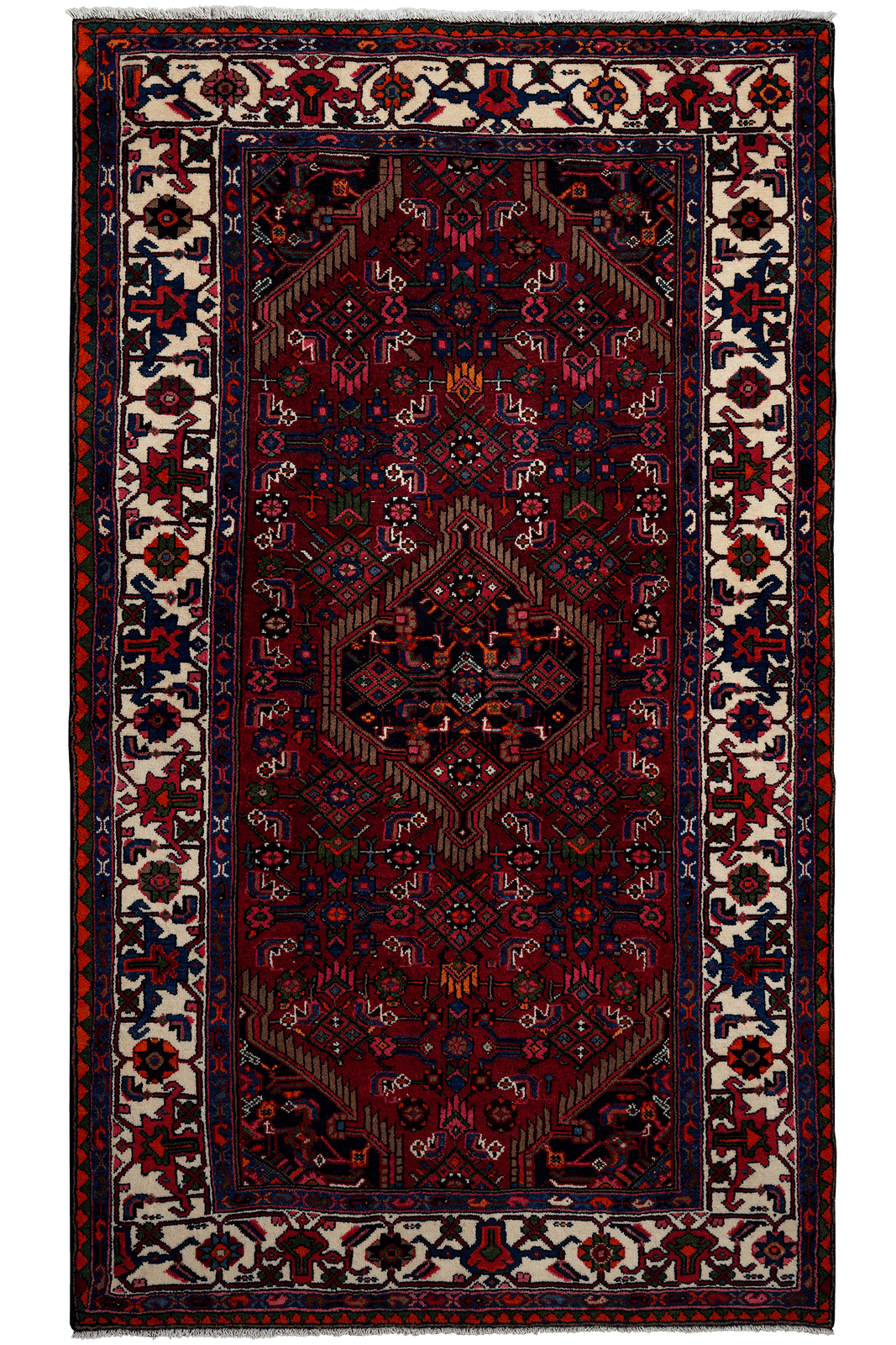 Assadabad — Hand-knotted, 139x240 cm, Red, 100% Virgin Wool | Main view