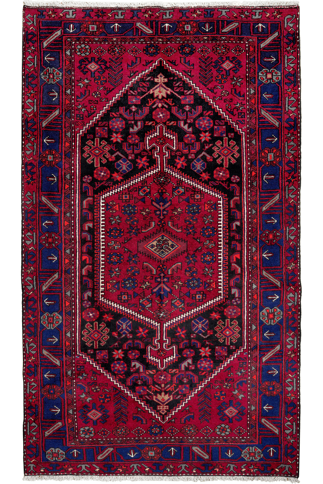 Khamseh — Hand-knotted, 151x259 cm, Black, 100% Virgin Wool | Main view