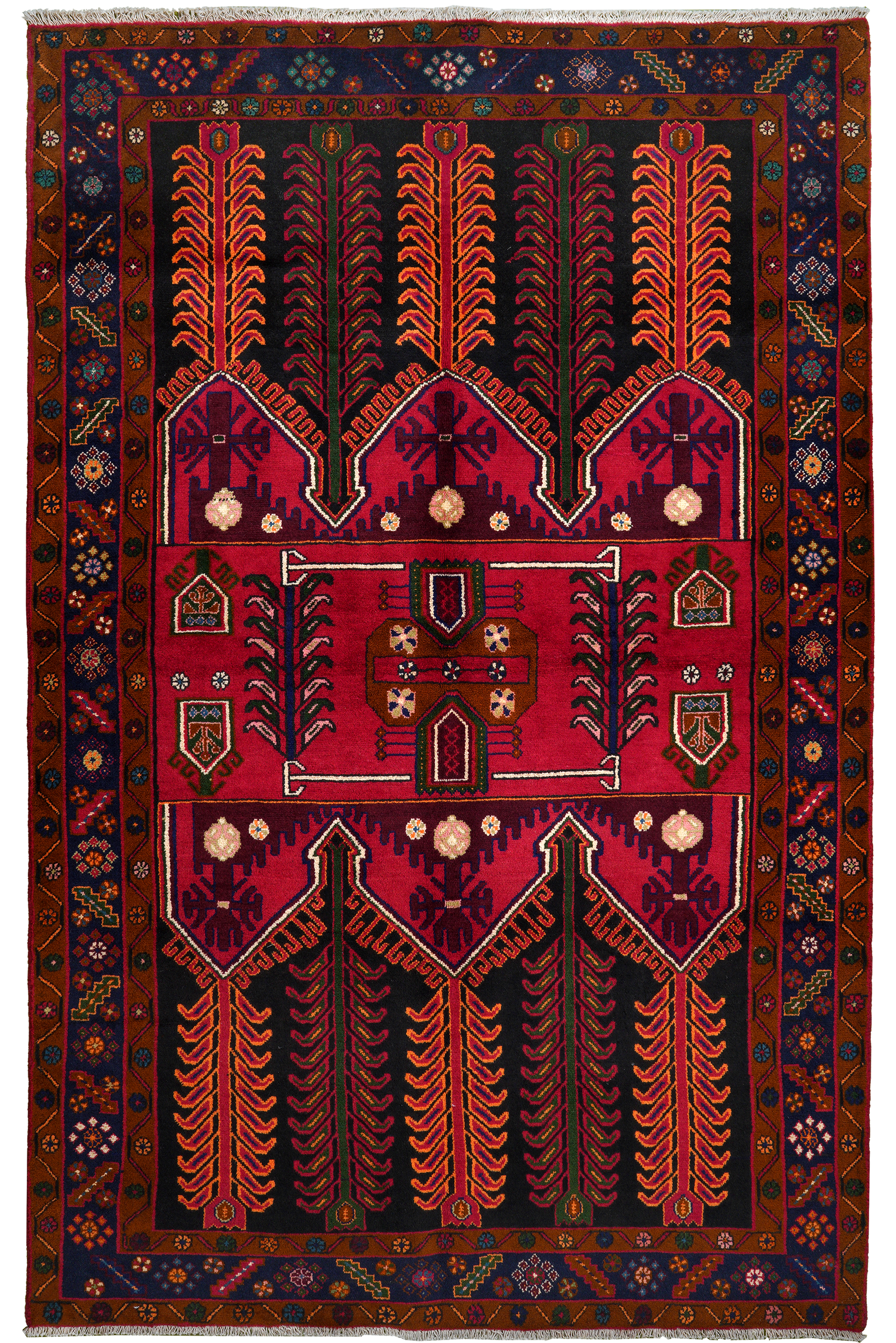 Kolyai — Handgefertigt, 239x150 cm, Blau, 100% Virgin Wool | Main view