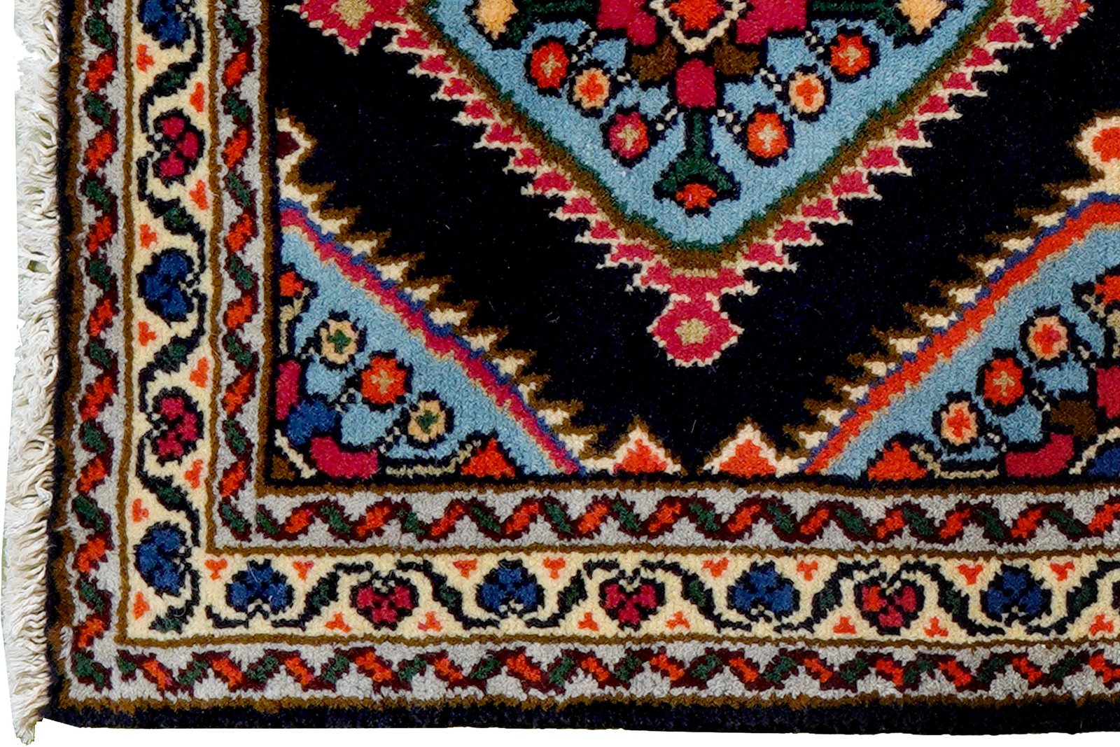 Hamadan — Hand-knotted, 69x192 cm, Blue, 100% Virgin Wool | View 3