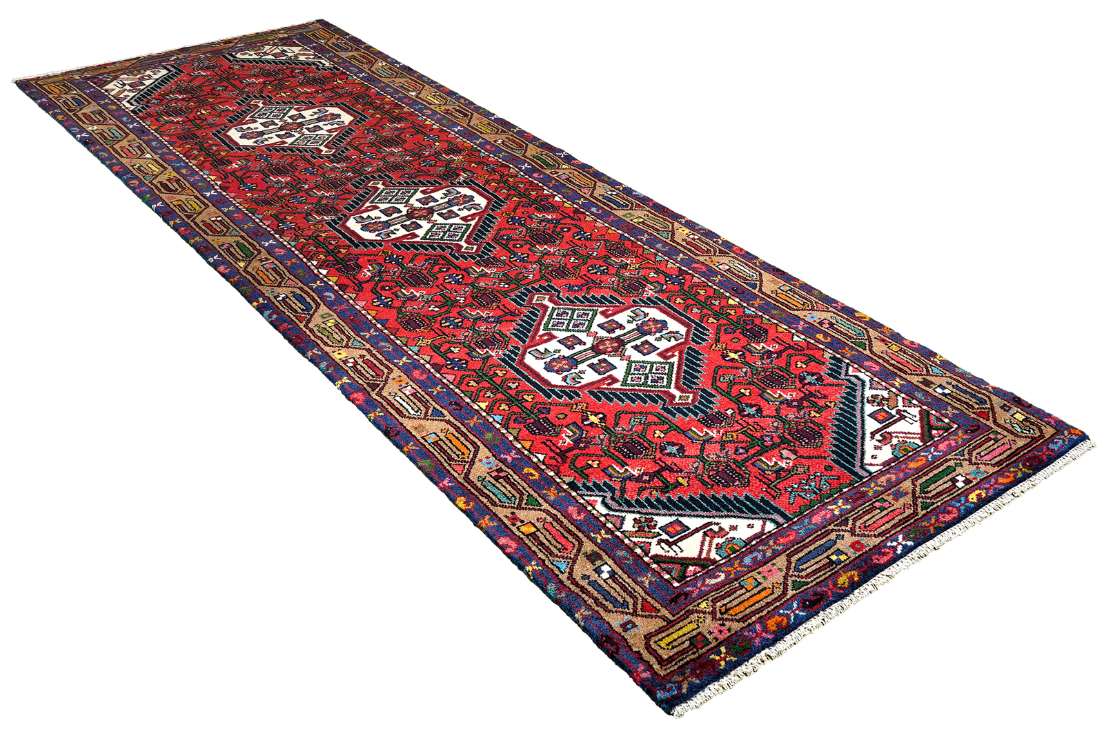 Assadabad — Hand-knotted, 84x301 cm, Red, 100% Virgin Wool | View 4