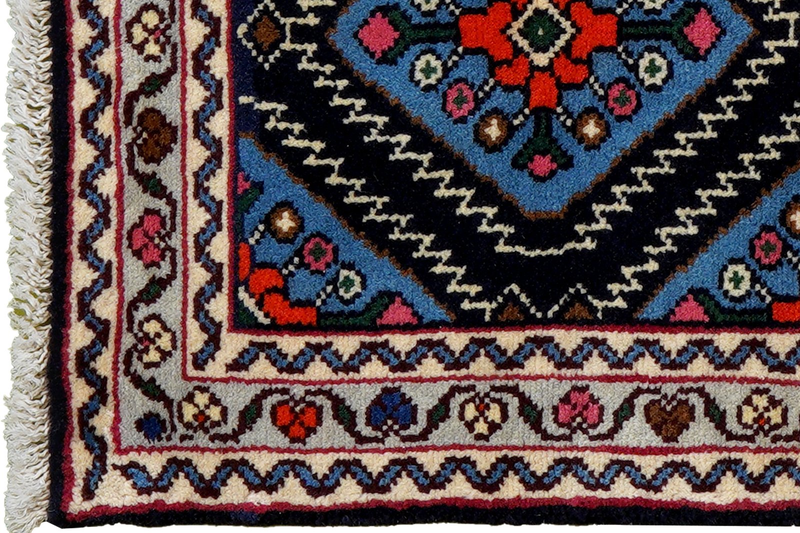 Hamadan — Hand-knotted, 57x94 cm, Blue, 100% Virgin Wool | View 3