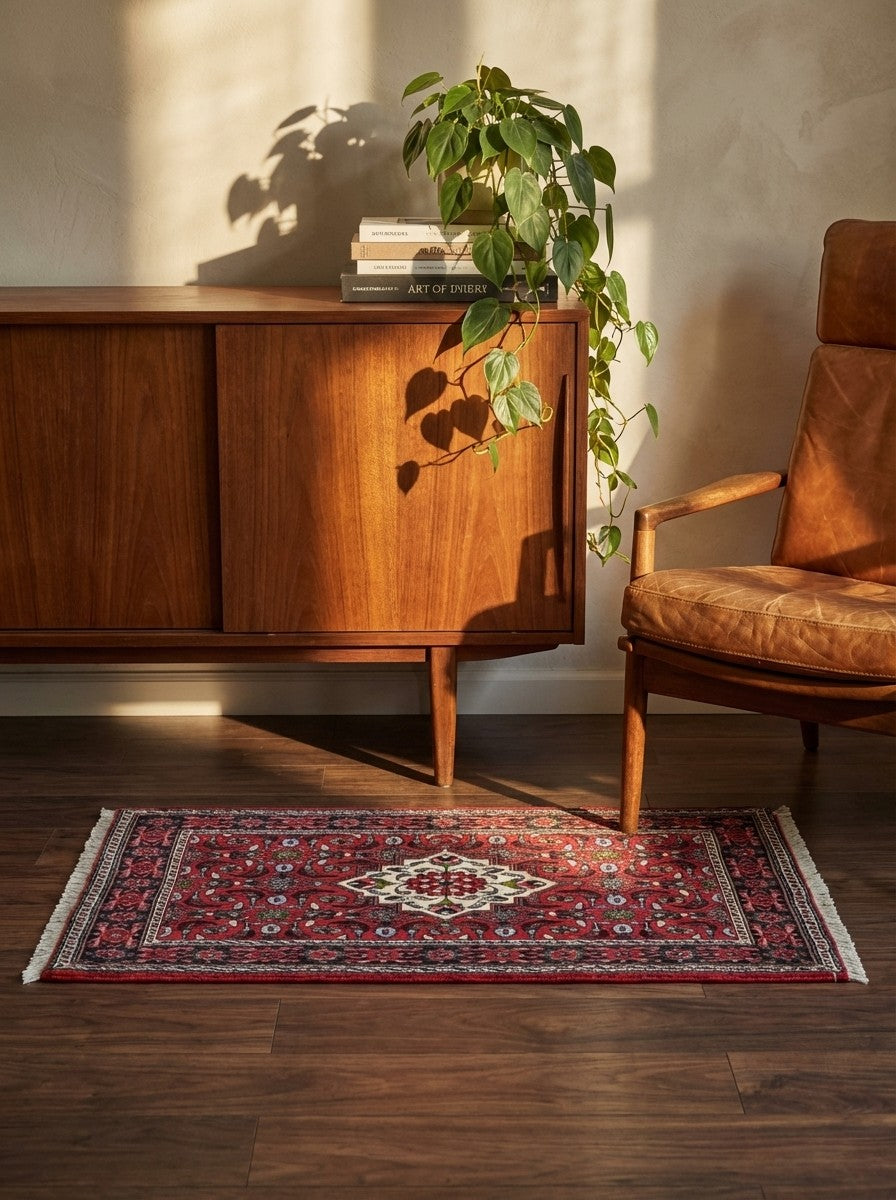 Goltuk — Hand-knotted, 61x102 cm, Red, 100% Virgin Wool | Back view
