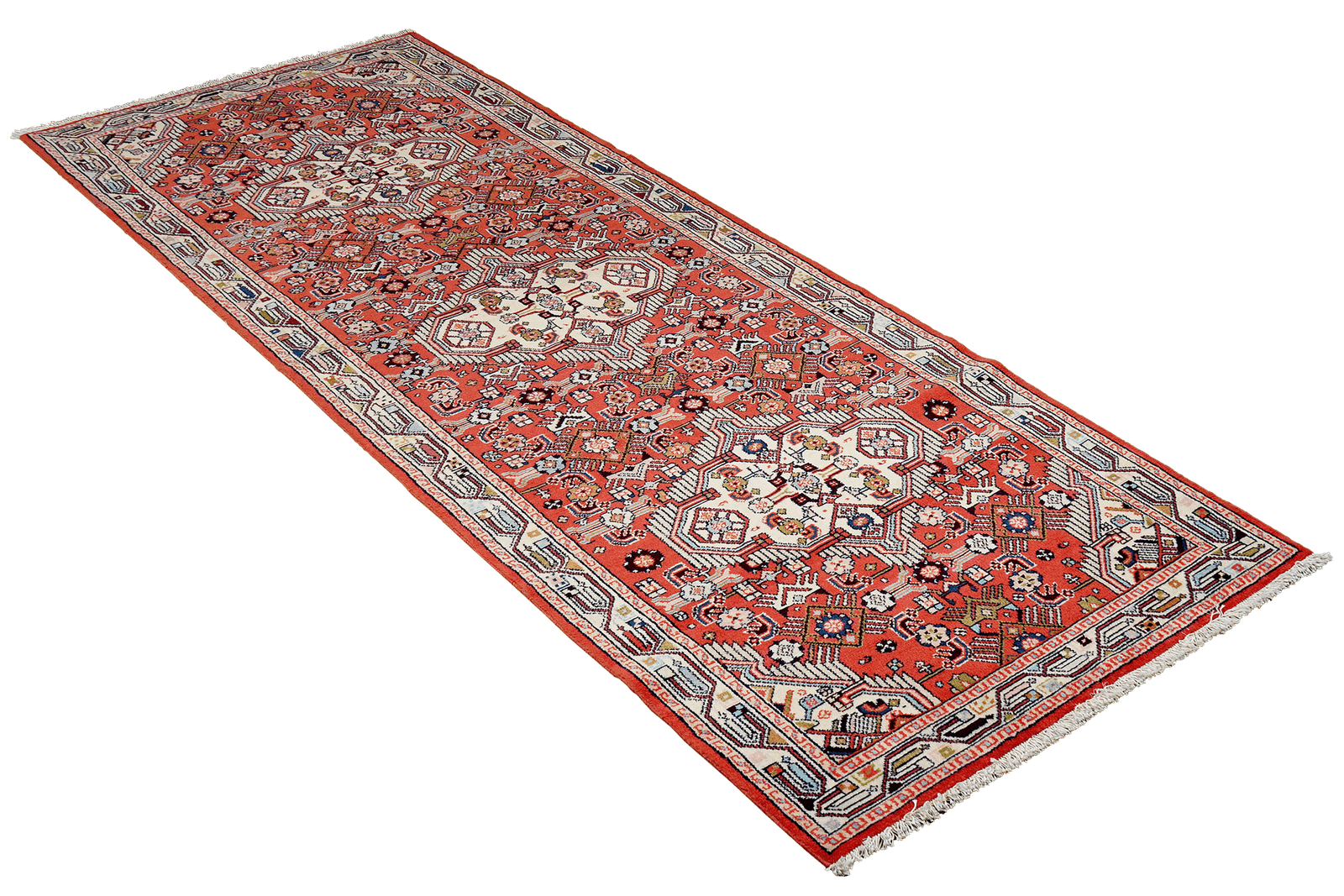 Assadabad — Hand-knotted, 89x290 cm, Red, 100% Virgin Wool | View 4