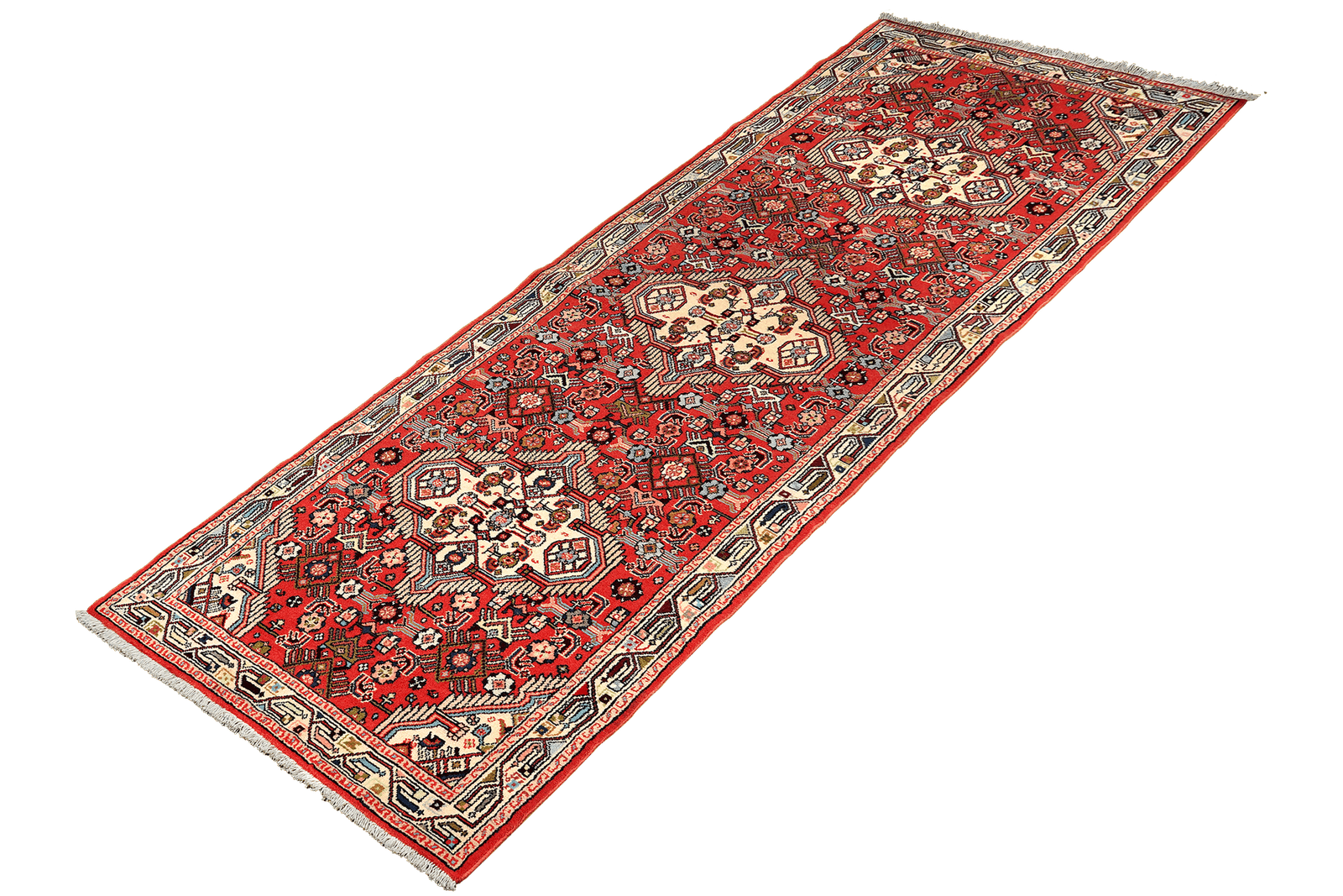 Assadabad — Hand-knotted, 89x290 cm, Red, 100% Virgin Wool | View 5