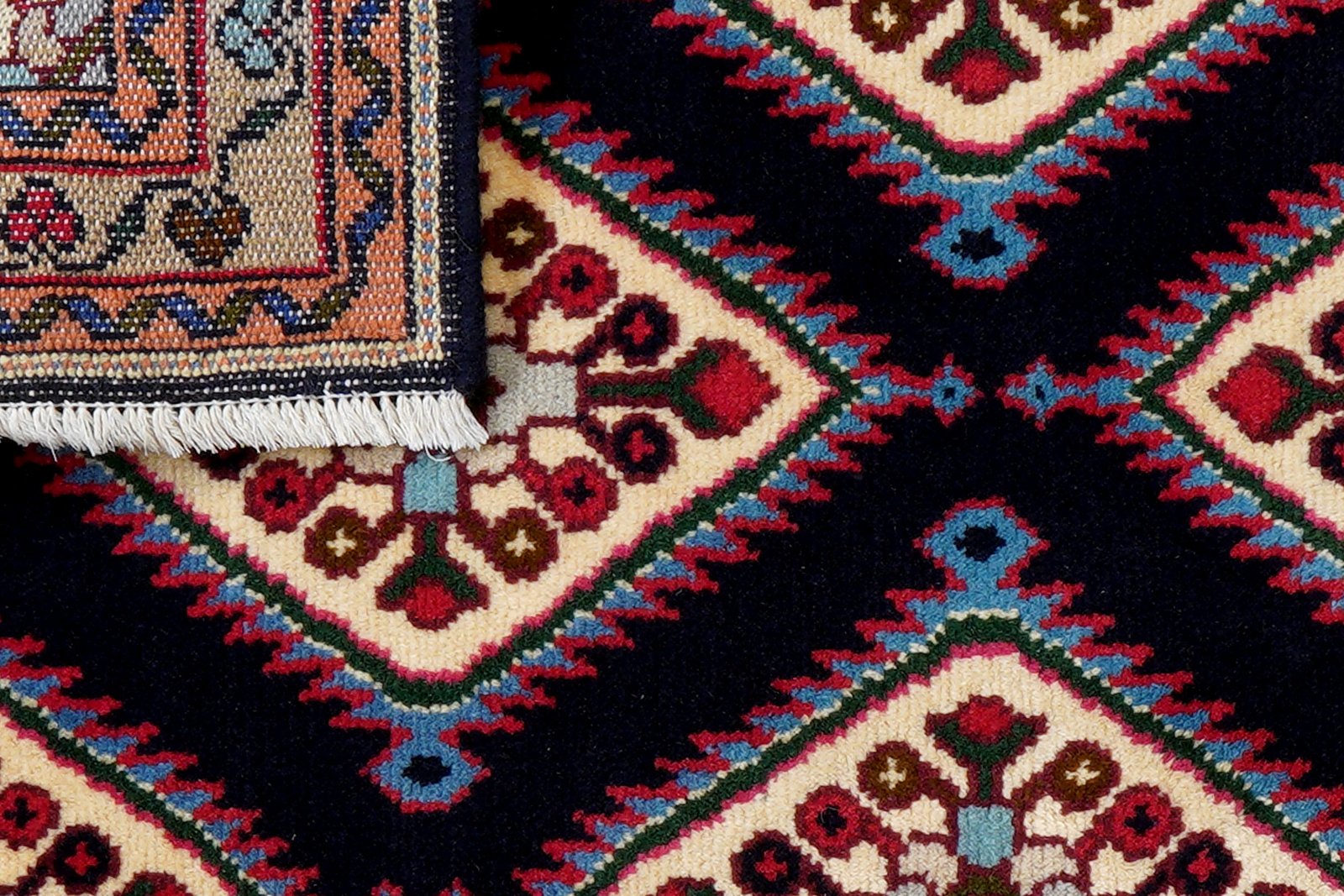 Hamadan — Hand-knotted, 70x204 cm, Blue, 100% Virgin Wool | View 7