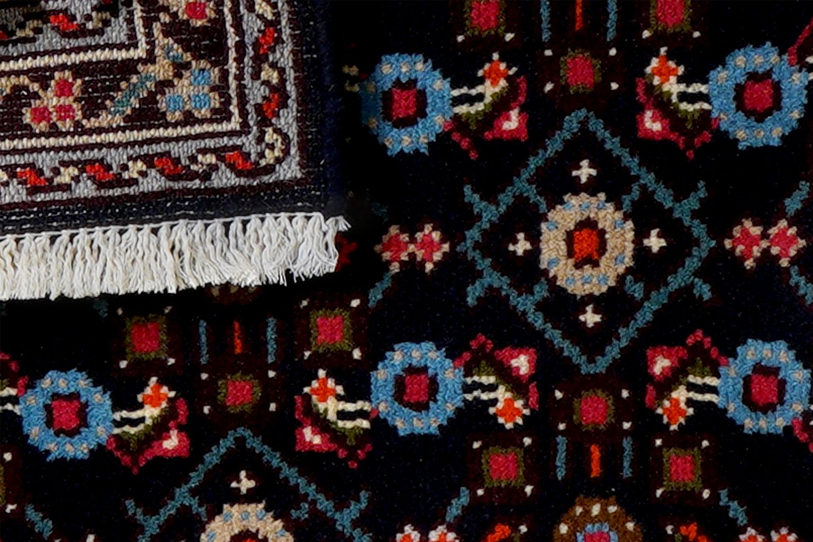 Hamadan — Hand-knotted, 60x92 cm, Blue, 100% Virgin Wool | View 7