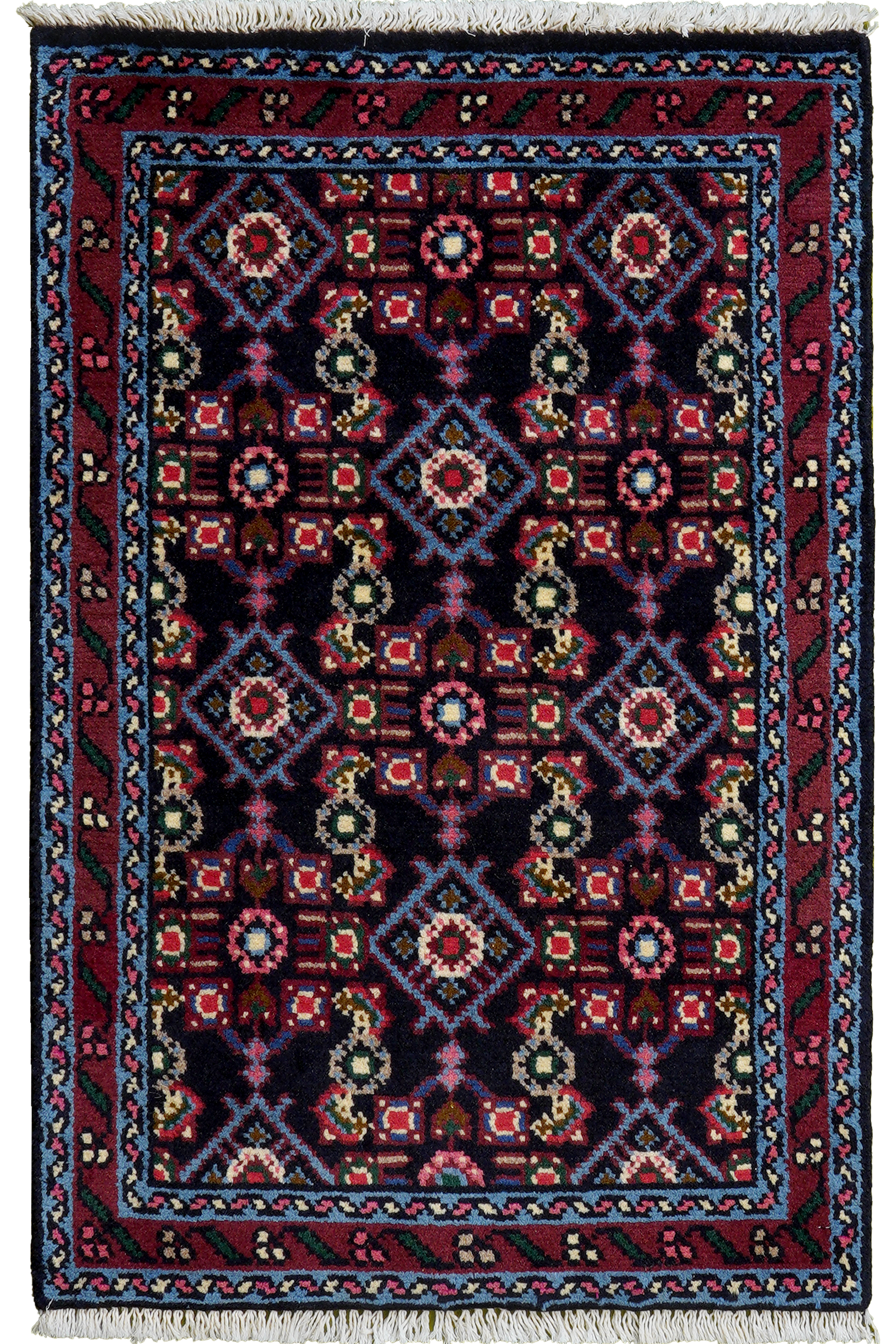 Hamadan — Handgefertigt, 89x58 cm, Rot, 100% Virgin Wool | Main view