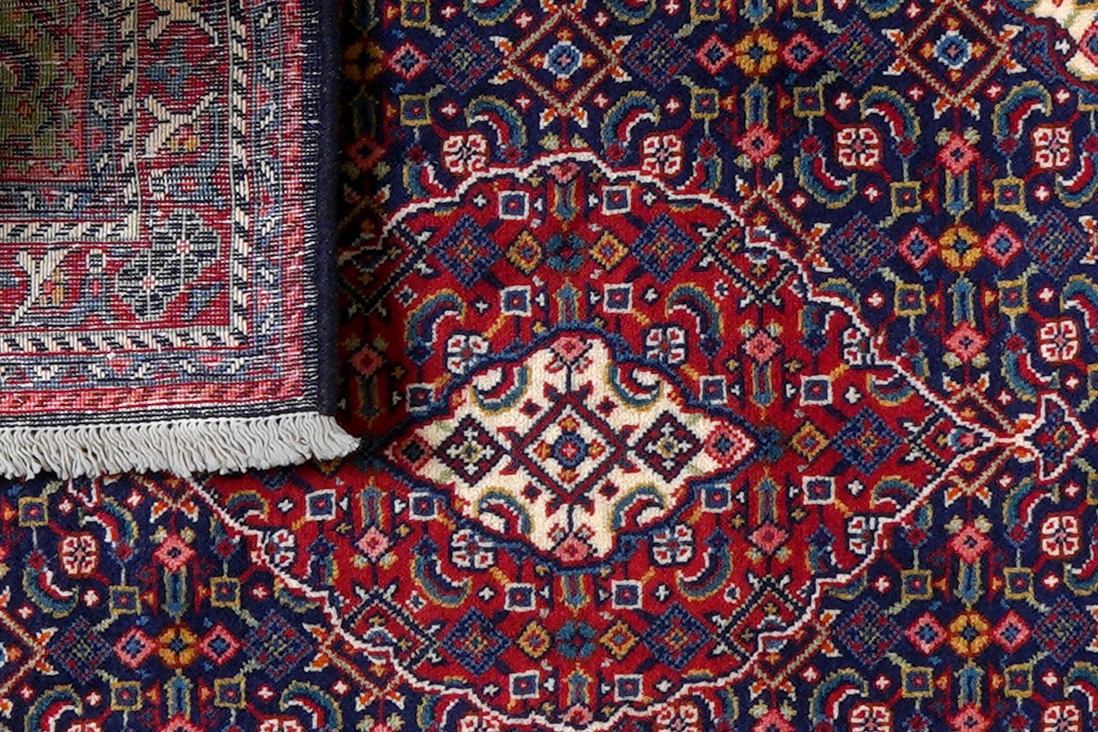 Sarough — Hand-knotted, 66x80 cm, Blue, 100% Virgin Wool | View 7