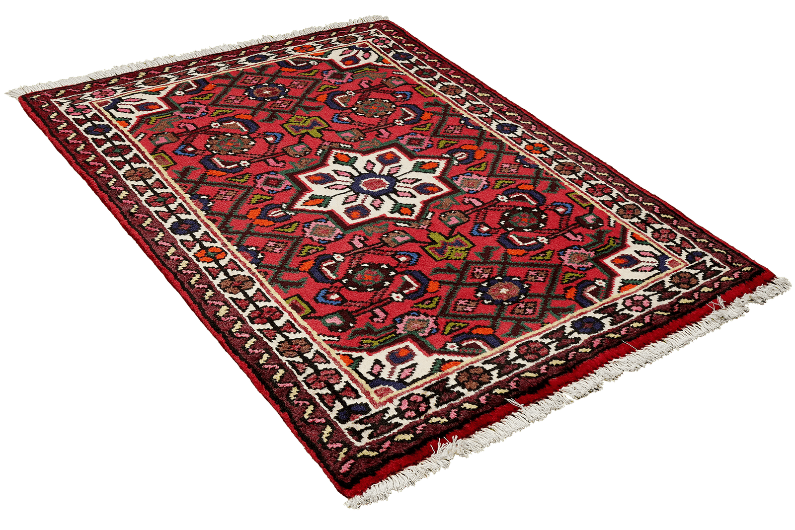 Hosseinabad — Hand-knotted, 63x90 cm, Red, 100% Virgin Wool | View 4