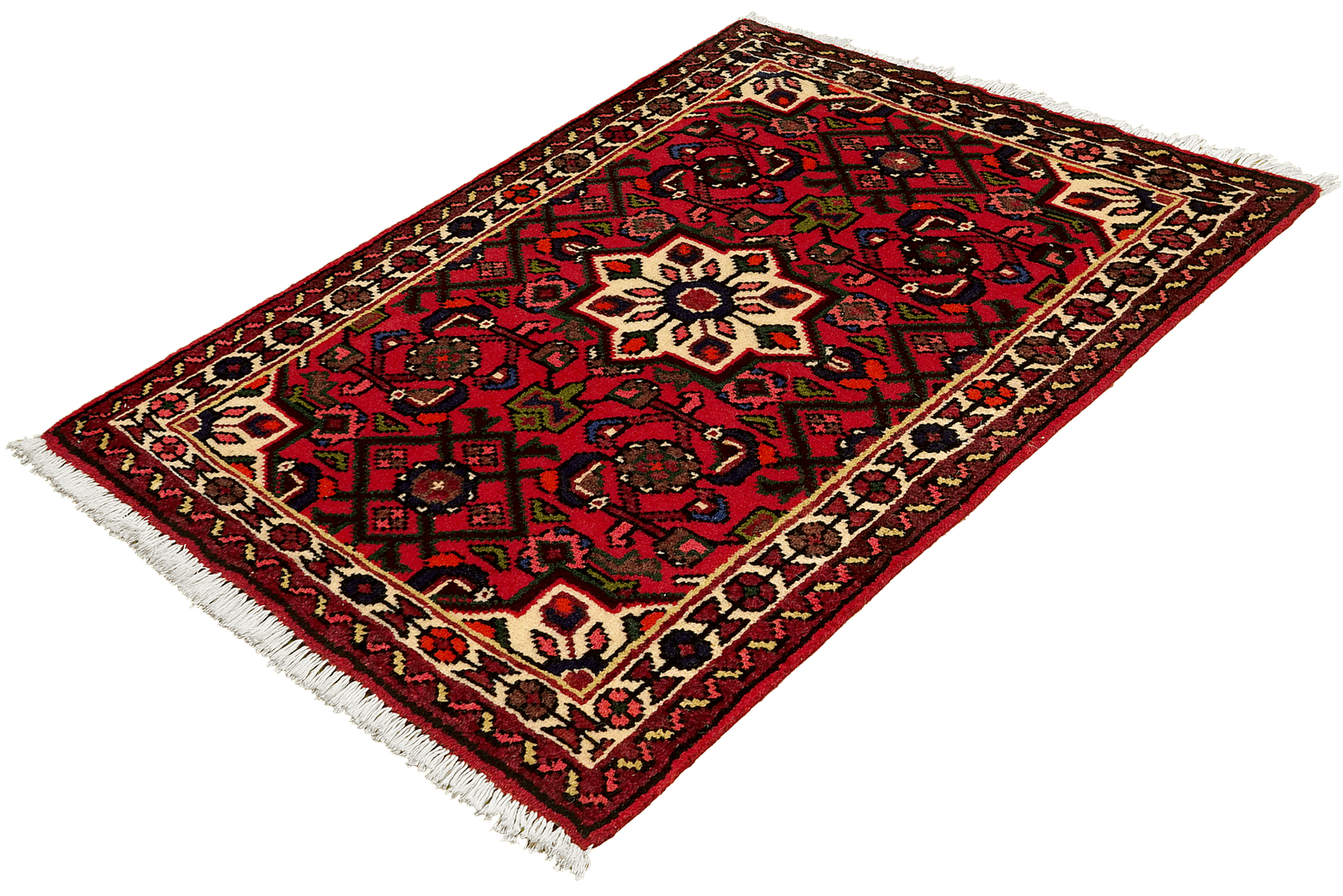 Hosseinabad — Hand-knotted, 63x90 cm, Red, 100% Virgin Wool | View 5