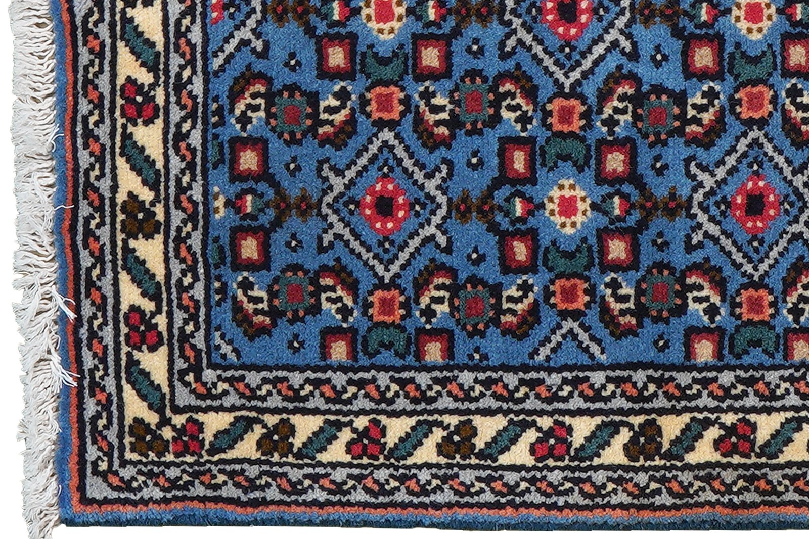 Hamadan — Hand-knotted, 61x88 cm, Blue, 100% Virgin Wool | View 3