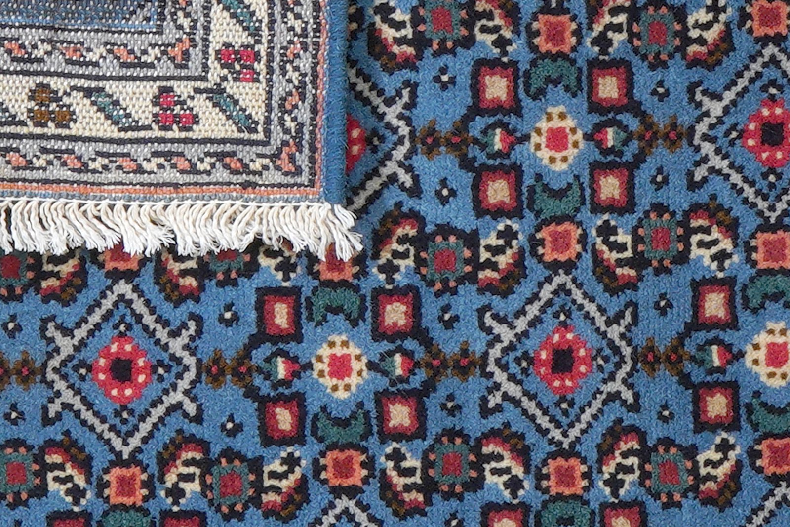 Hamadan — Hand-knotted, 61x88 cm, Blue, 100% Virgin Wool | View 7