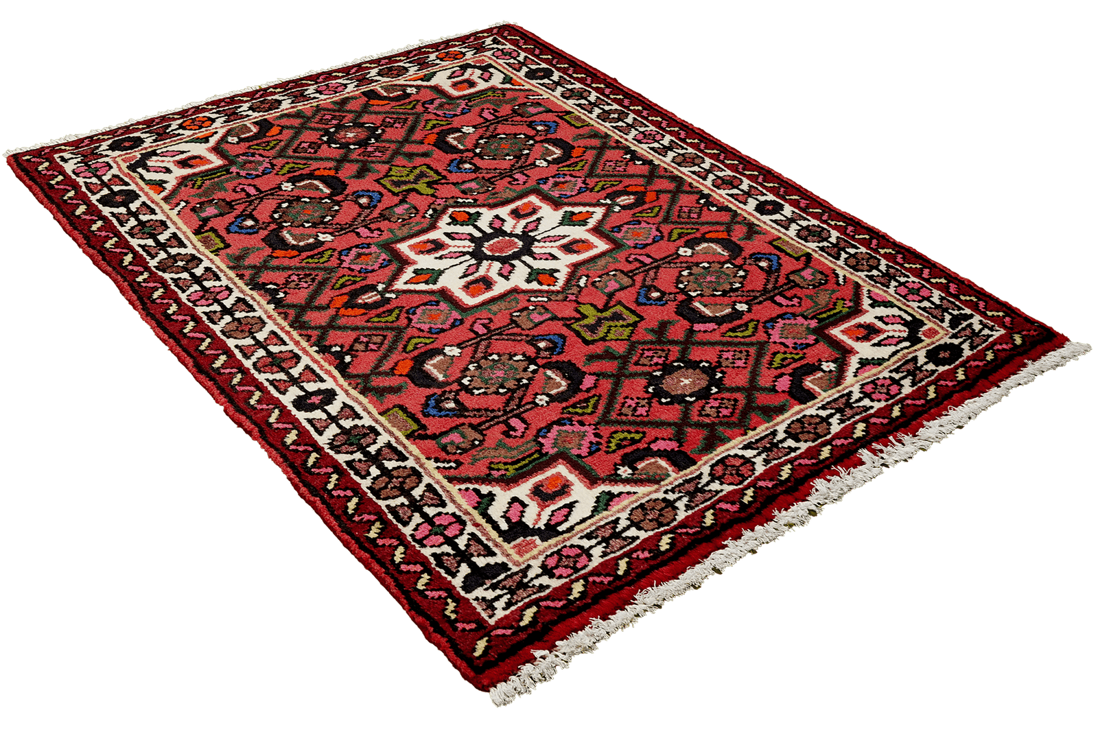 Hosseinabad — Hand-knotted, 64x94 cm, Red, 100% Virgin Wool | View 4