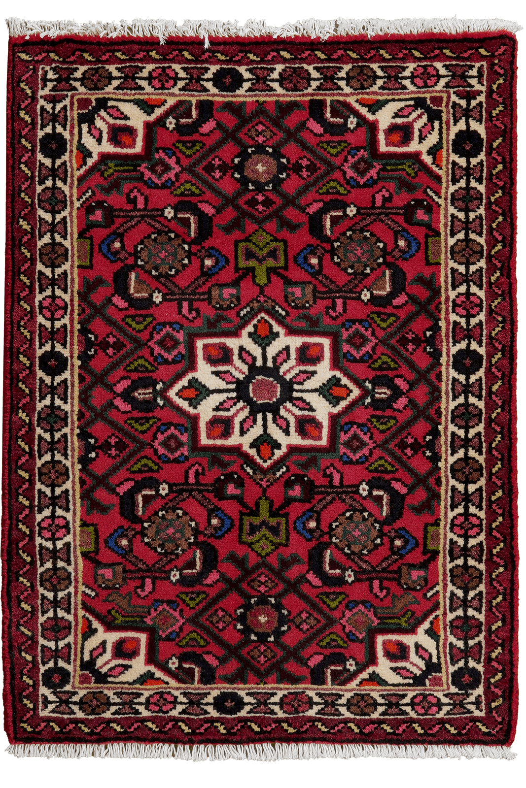 Hosseinabad — Hand-knotted, 65x89 cm, Red, 100% Virgin Wool | Main view