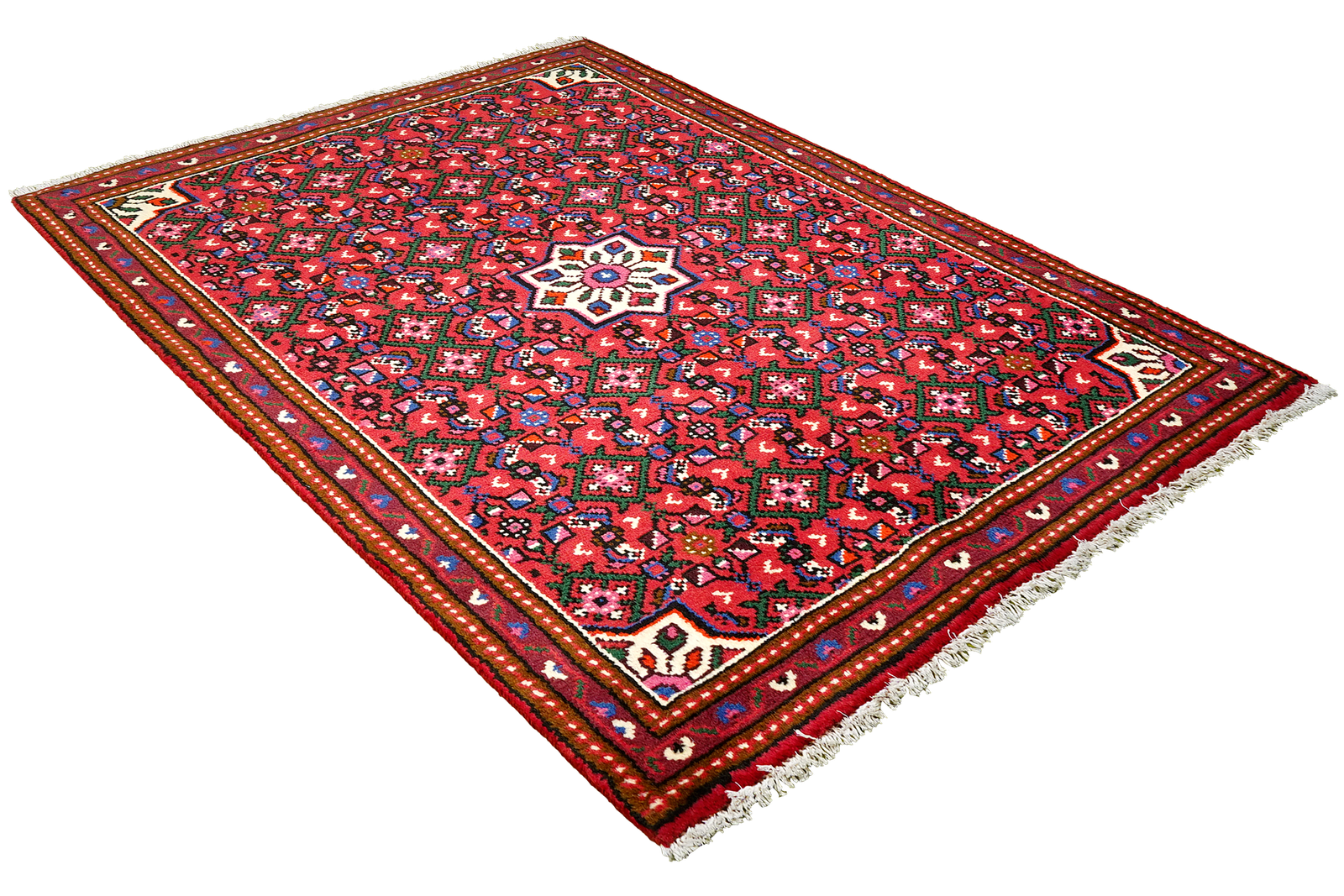 Hosseinabad — Hand-knotted, 98x138 cm, Red, 100% Virgin Wool | View 4