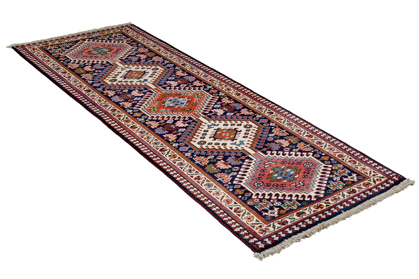 Yalameh — Hand-knotted, 53x152 cm, Blue, 100% Virgin Wool | View 4