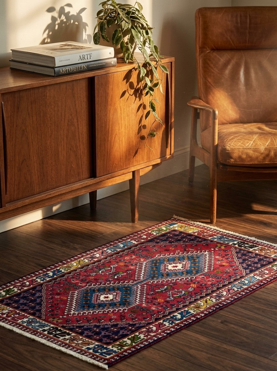 Yalameh — Hand-knotted, 81x128 cm, Multicolor, 100% Virgin Wool | Back view