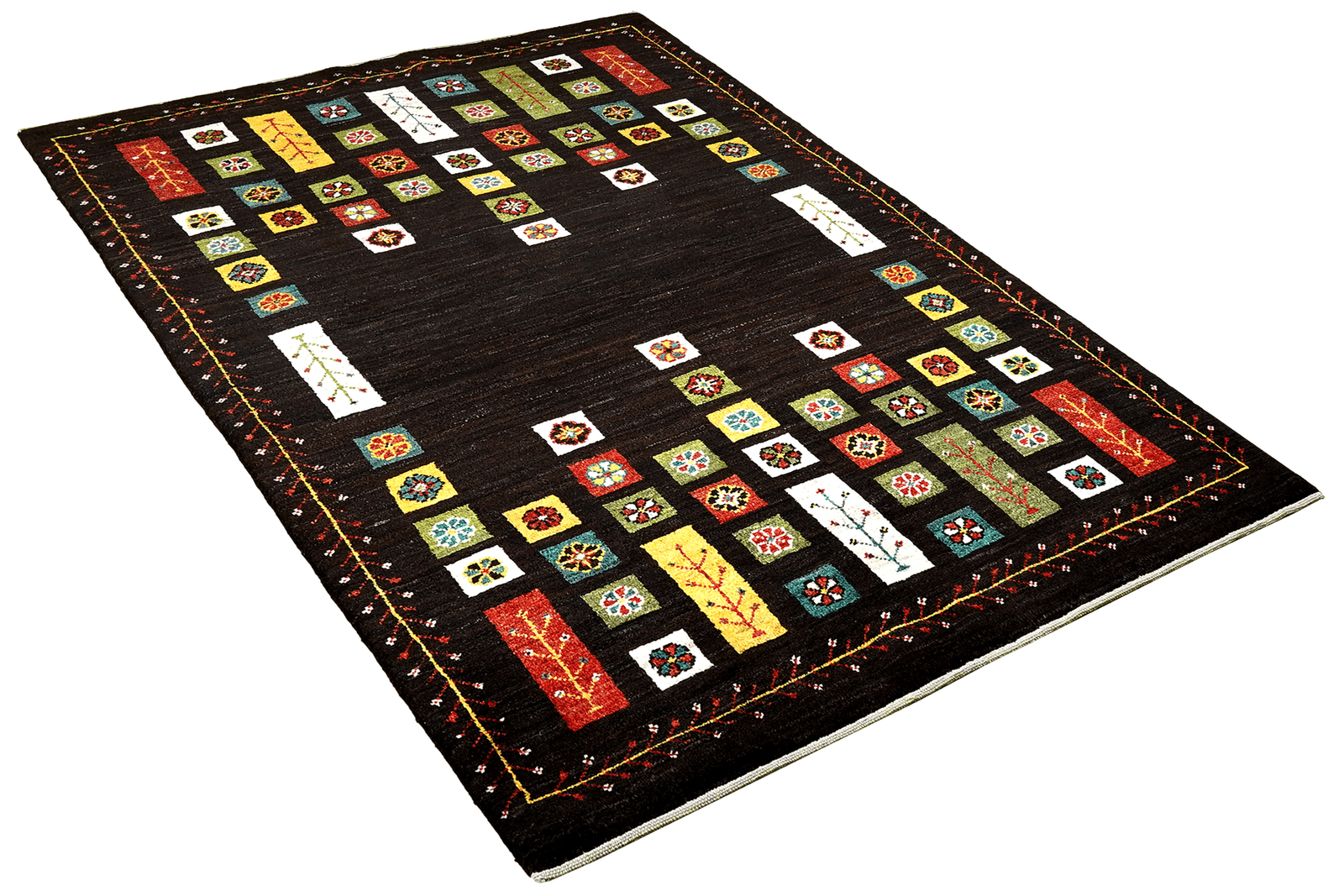 Rizbaf — Hand-knotted, 119x184 cm, Black, 100% Virgin Wool | View 4