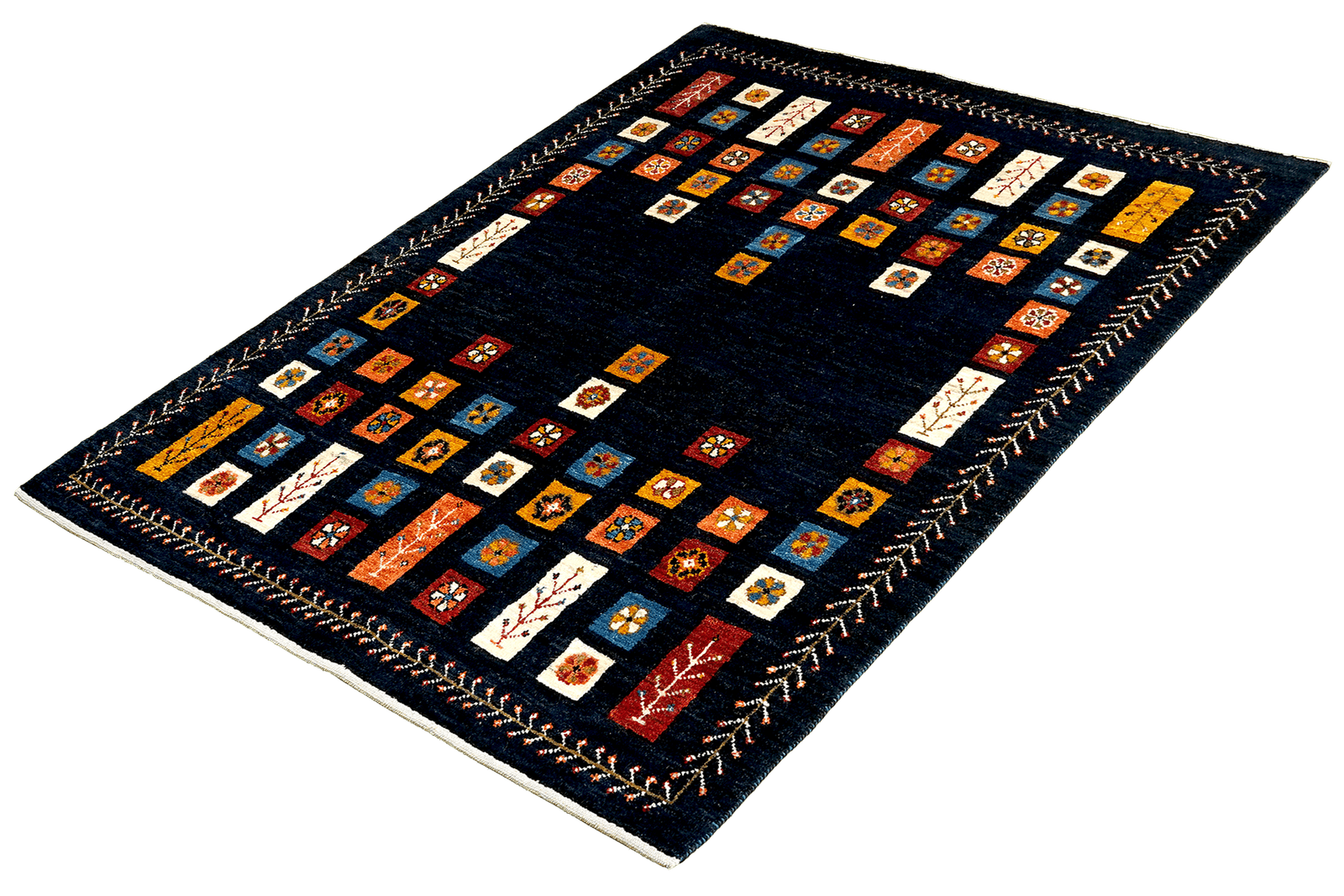 Rizbaf — Hand-knotted, 125x182 cm, Blue, 100% Virgin Wool | View 5