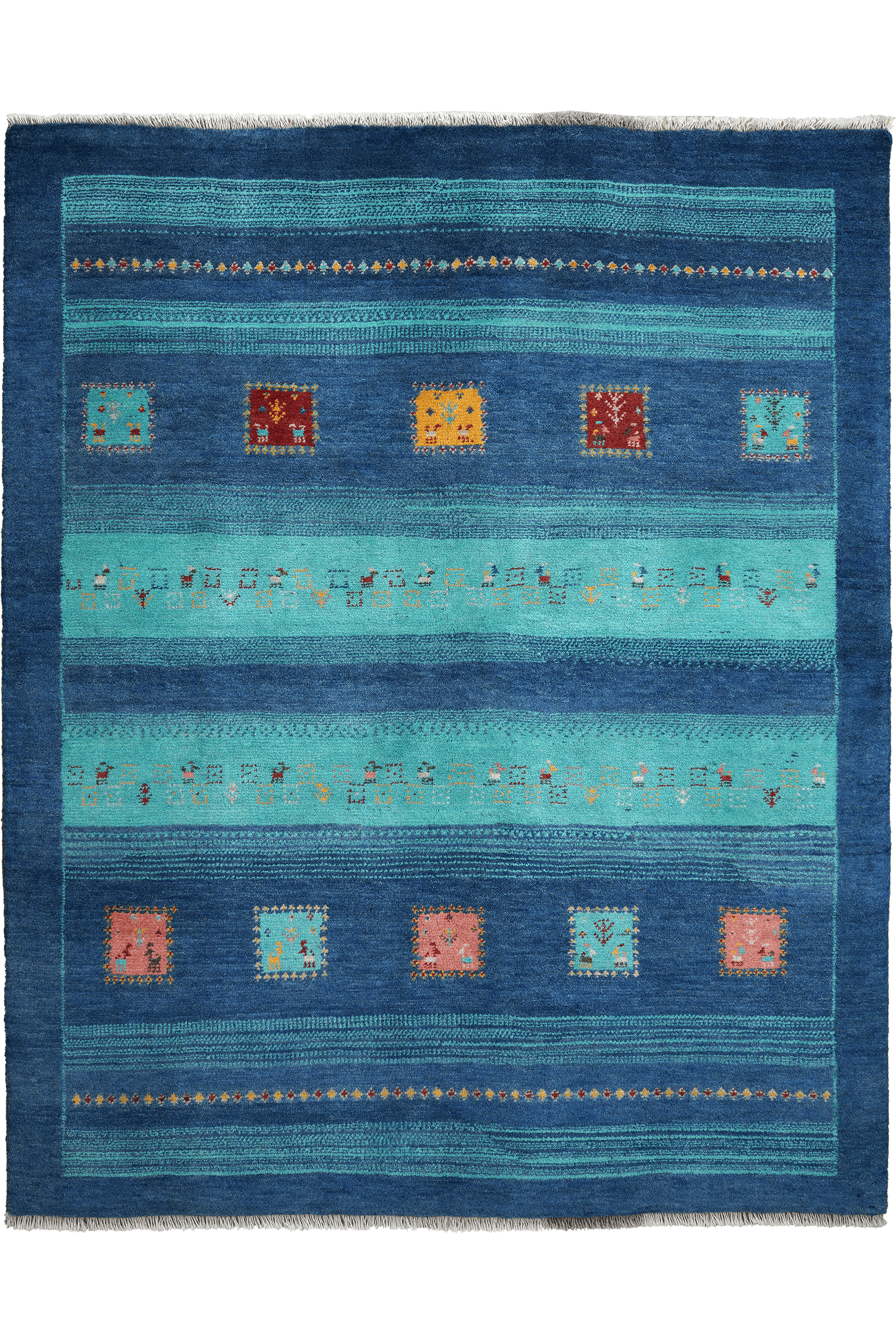 Gabbeh Sonnat — Hand-knotted, 154x193 cm, Multicolor, 100% Virgin Wool | Main view