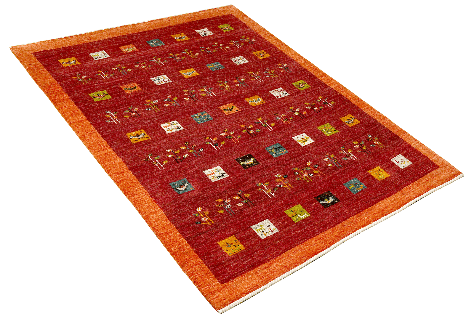 Rizbaf — Hand-knotted, 146x201 cm, Red, 100% Virgin Wool | View 4