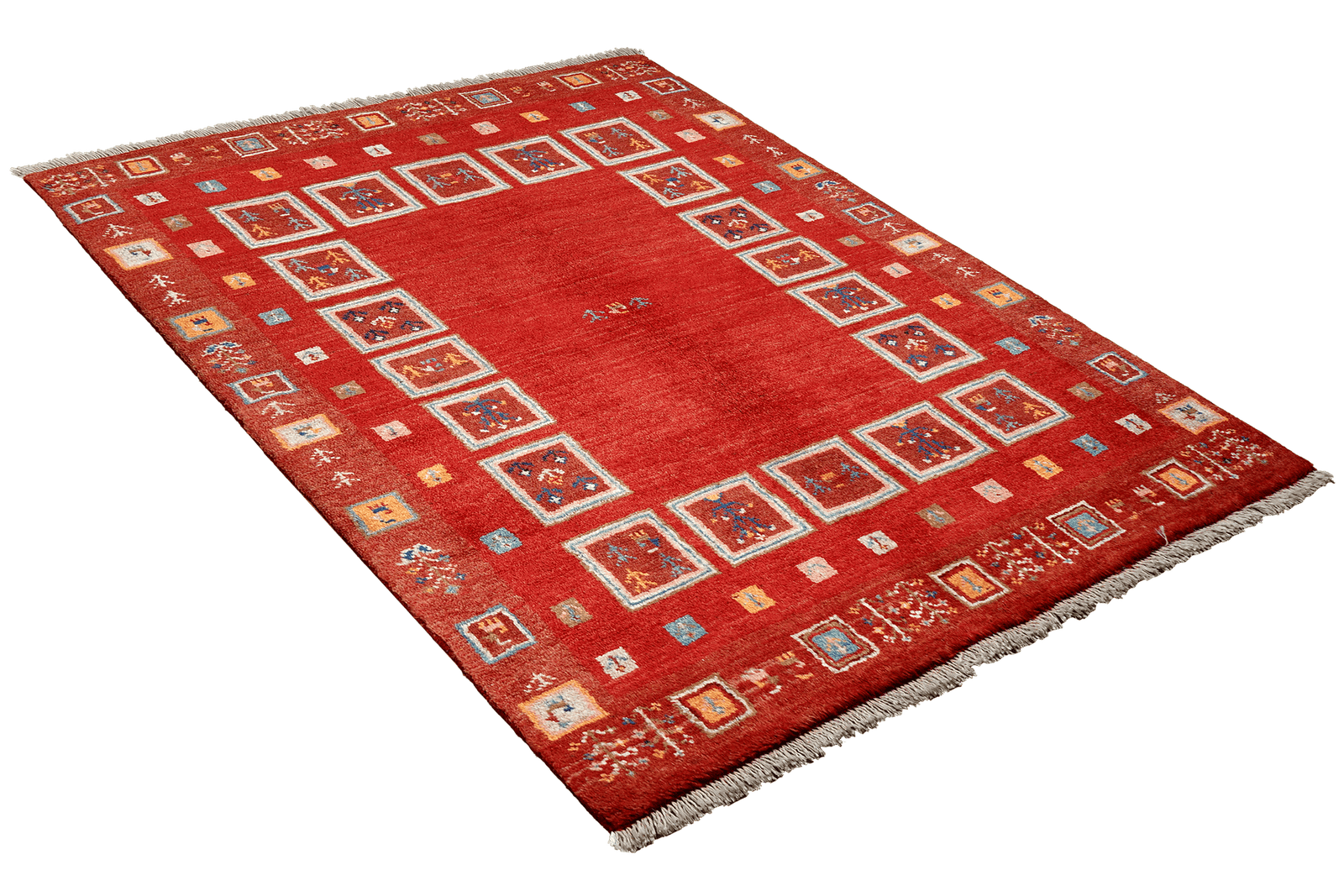 Rizbaf — Hand-knotted, 103x158 cm, Red, 100% Virgin Wool | View 4