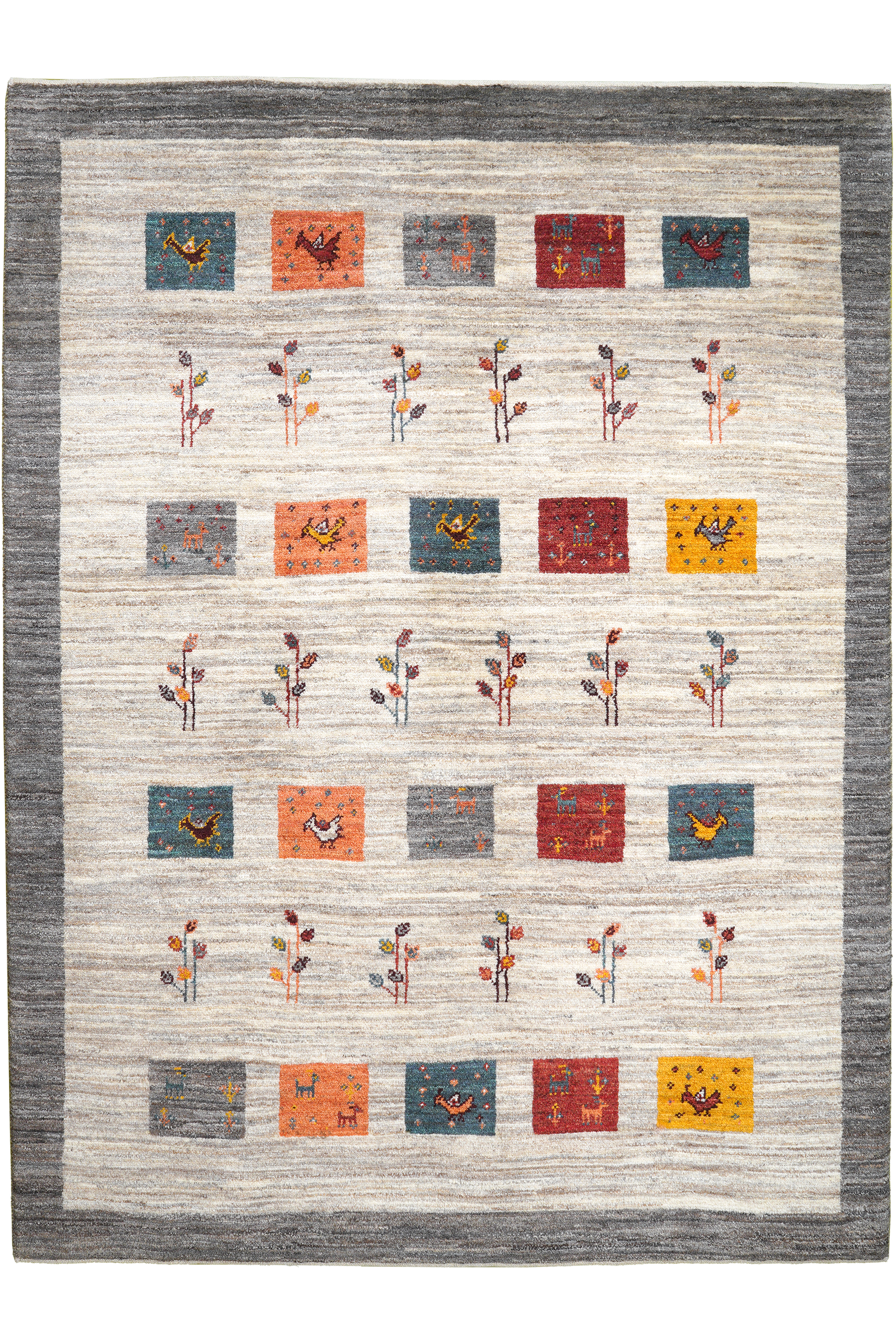 Rizbaf — Handgefertigt, 201x149 cm, Beige, 100% Virgin Wool | Main view