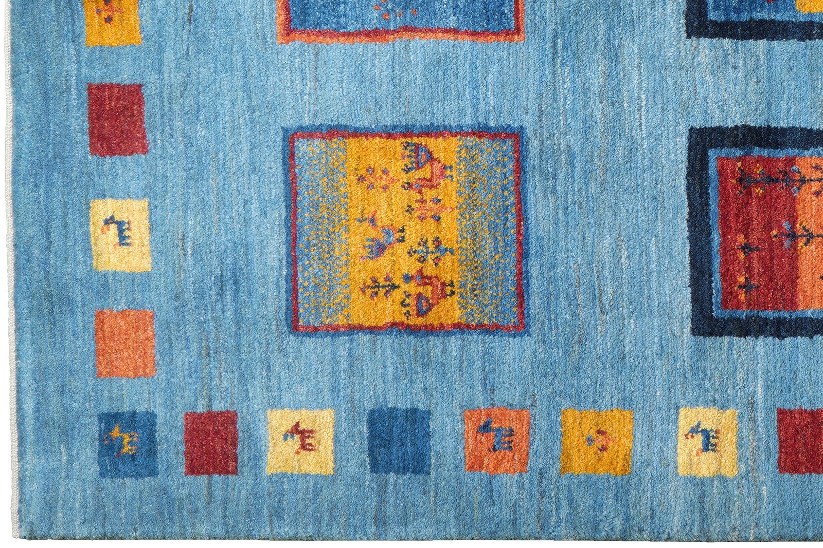 Rizbaf — Hand-knotted, 150x204 cm, Blue, 100% Virgin Wool | View 3
