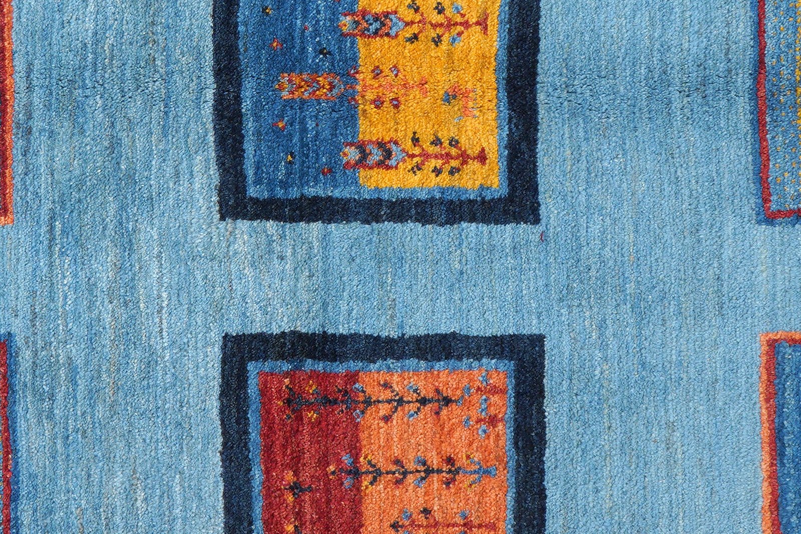 Rizbaf — Hand-knotted, 150x204 cm, Blue, 100% Virgin Wool | View 6