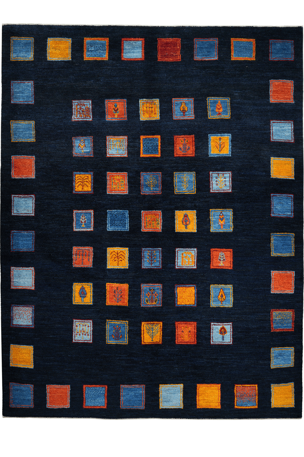 Rizbaf — Hand-knotted, 180x235 cm, Blue, 100% Virgin Wool | Main view
