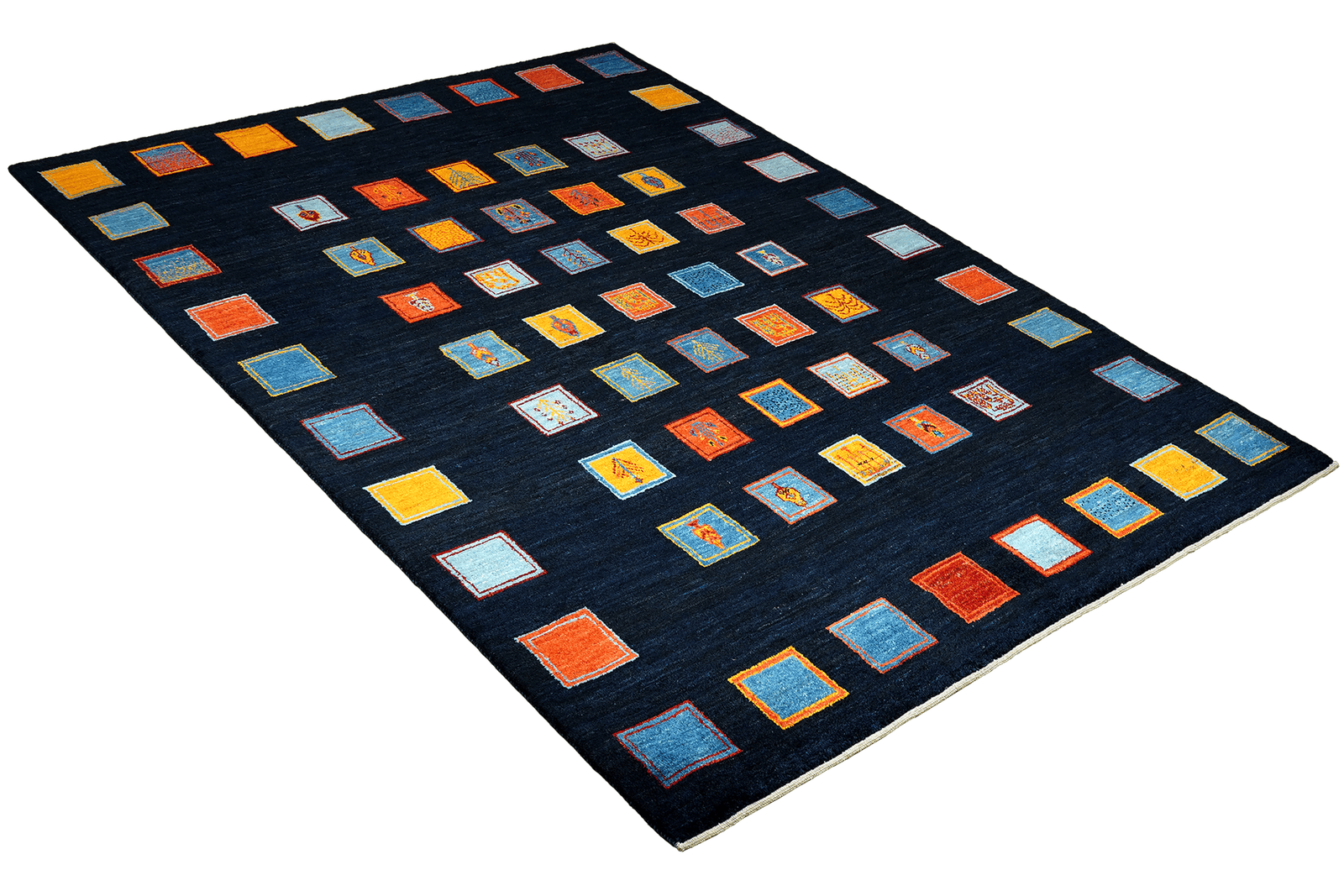 Rizbaf — Hand-knotted, 180x235 cm, Blue, 100% Virgin Wool | View 4
