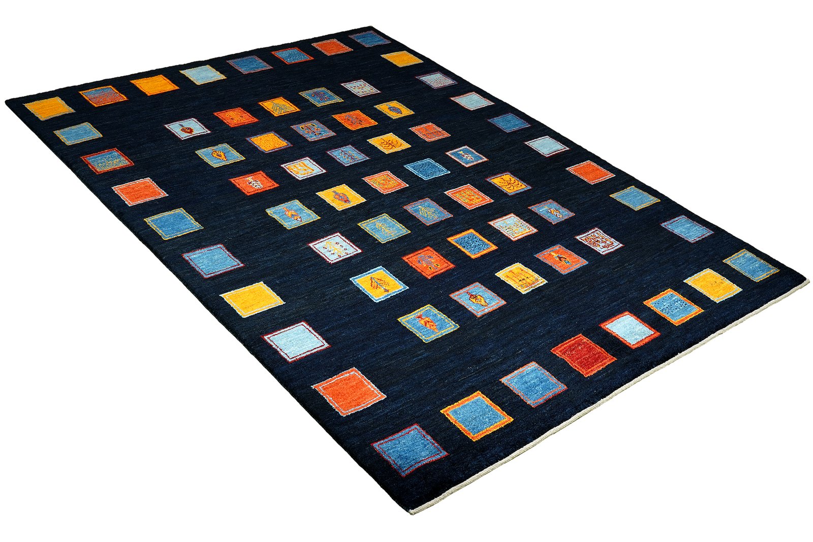 Rizbaf — Hand-knotted, 180x235 cm, Blue, 100% Virgin Wool | View 4