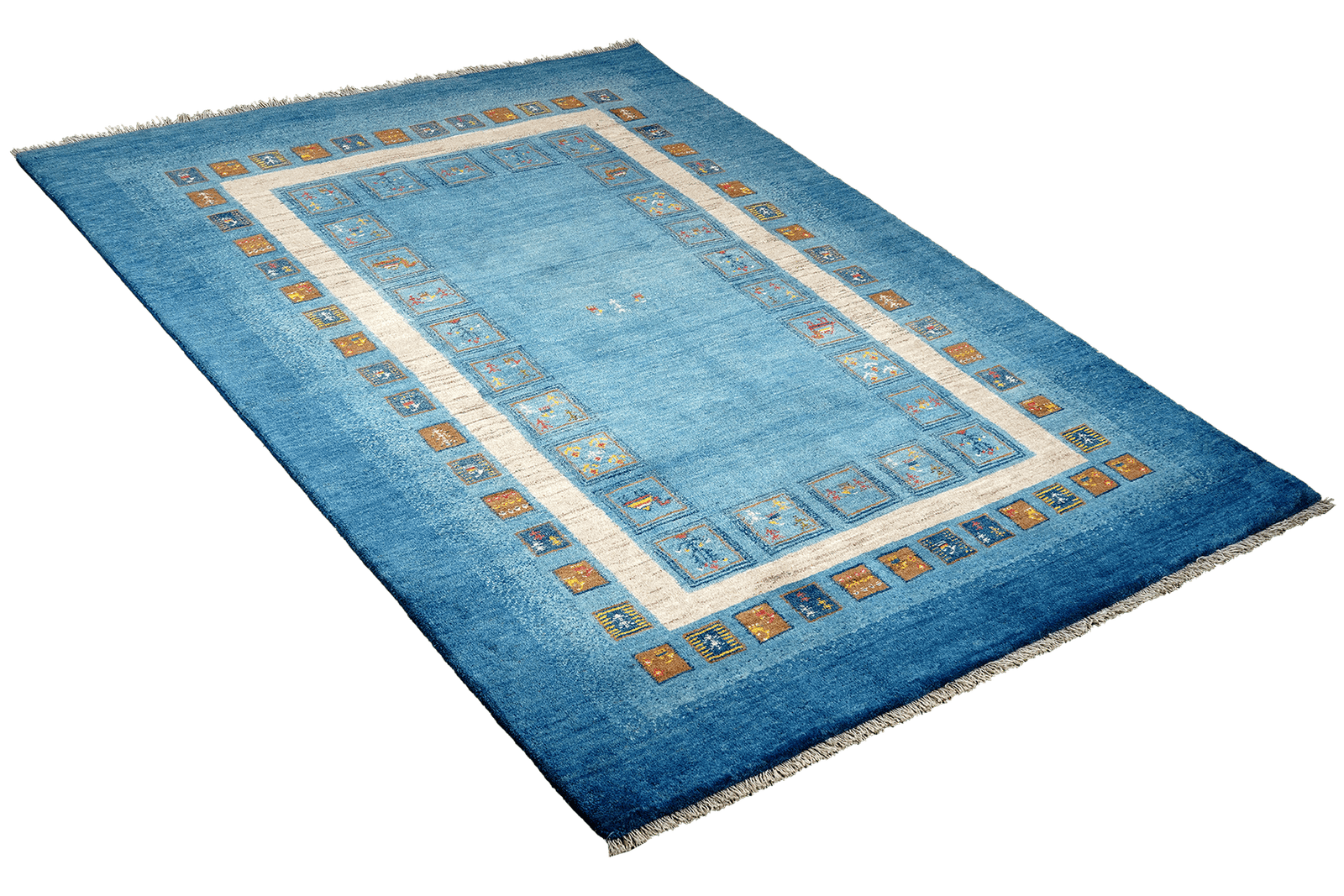 Rizbaf — Hand-knotted, 169x247 cm, Blue, 100% Virgin Wool | View 4