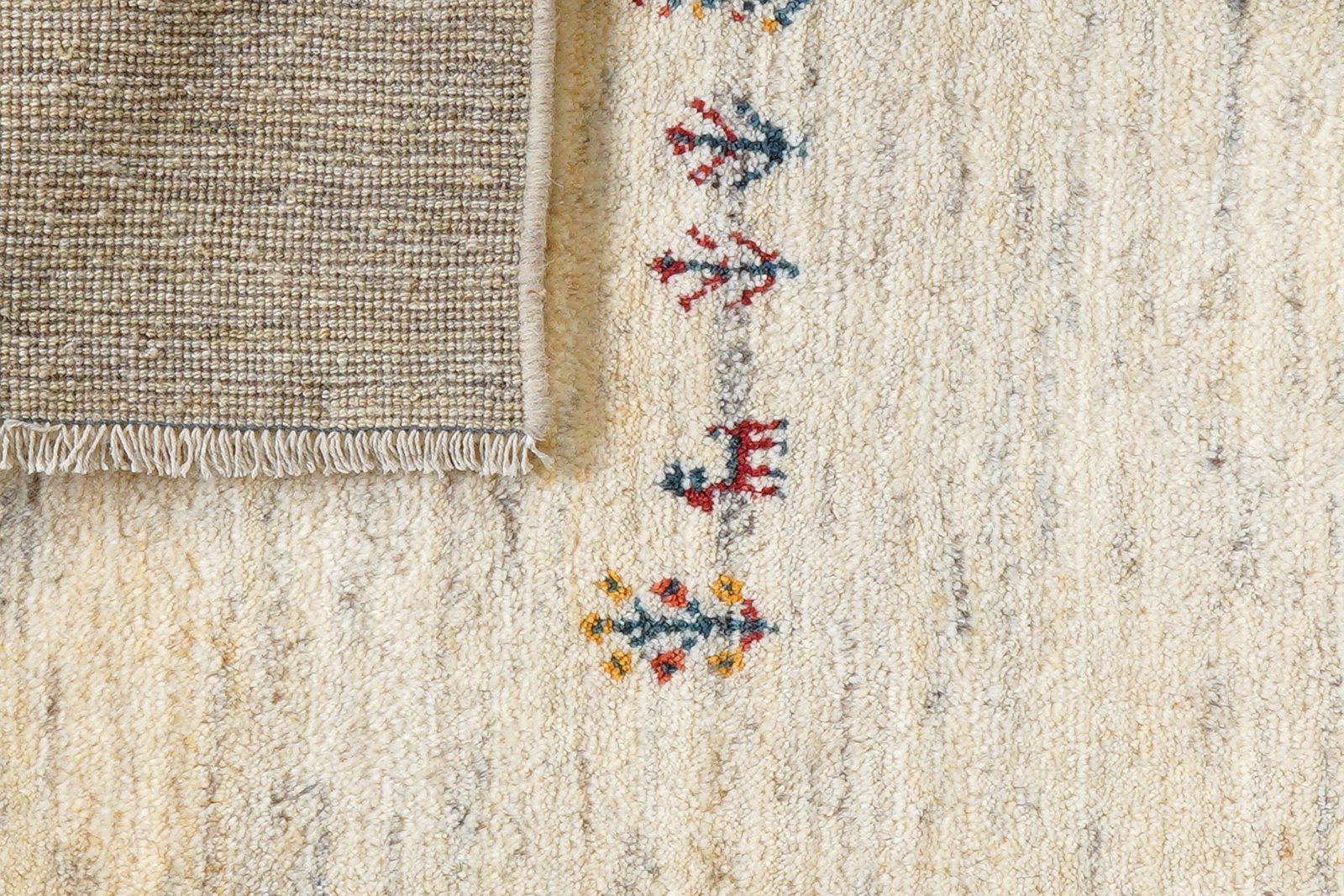 Gabbeh — Hand-knotted, 88x128 cm, Beige, 100% Virgin Wool | View 7