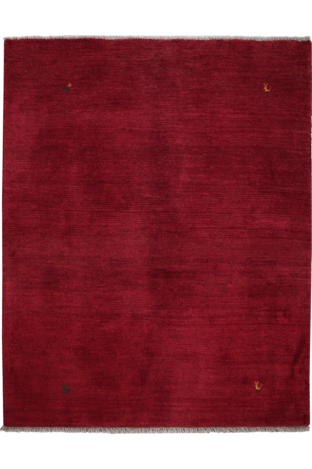 Gabbeh — Hand-knotted, 160x204 cm, Red, 100% Virgin Wool | Main view