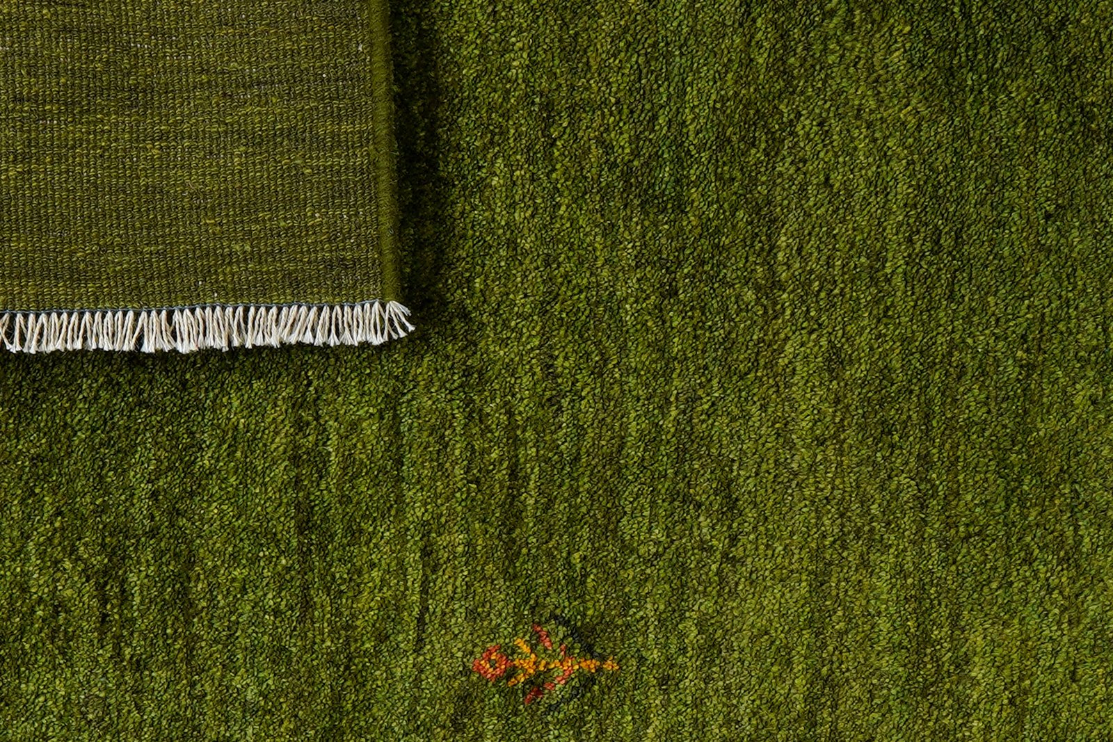Gabbeh — Hand-knotted, 101x147 cm, Green, 100% Virgin Wool | View 7