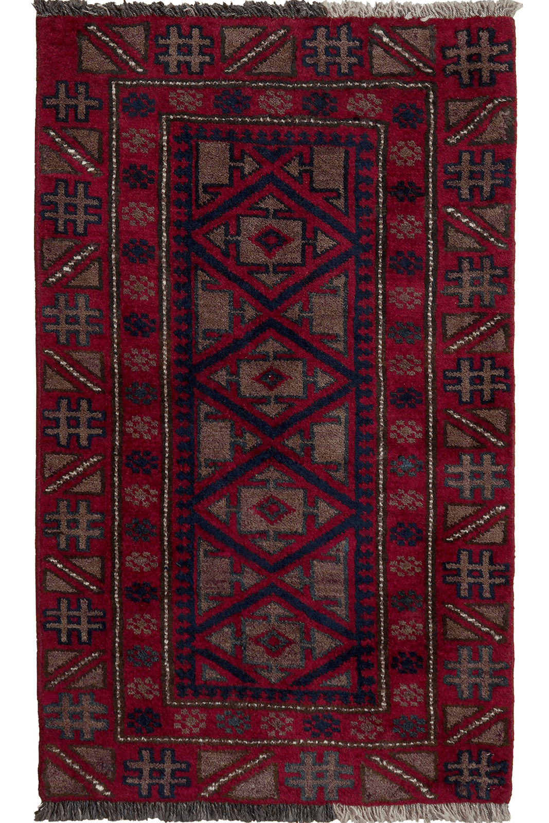 Belutch — Hand-knotted, 57x94 cm, Multicolor, 100% Virgin Wool | Main view
