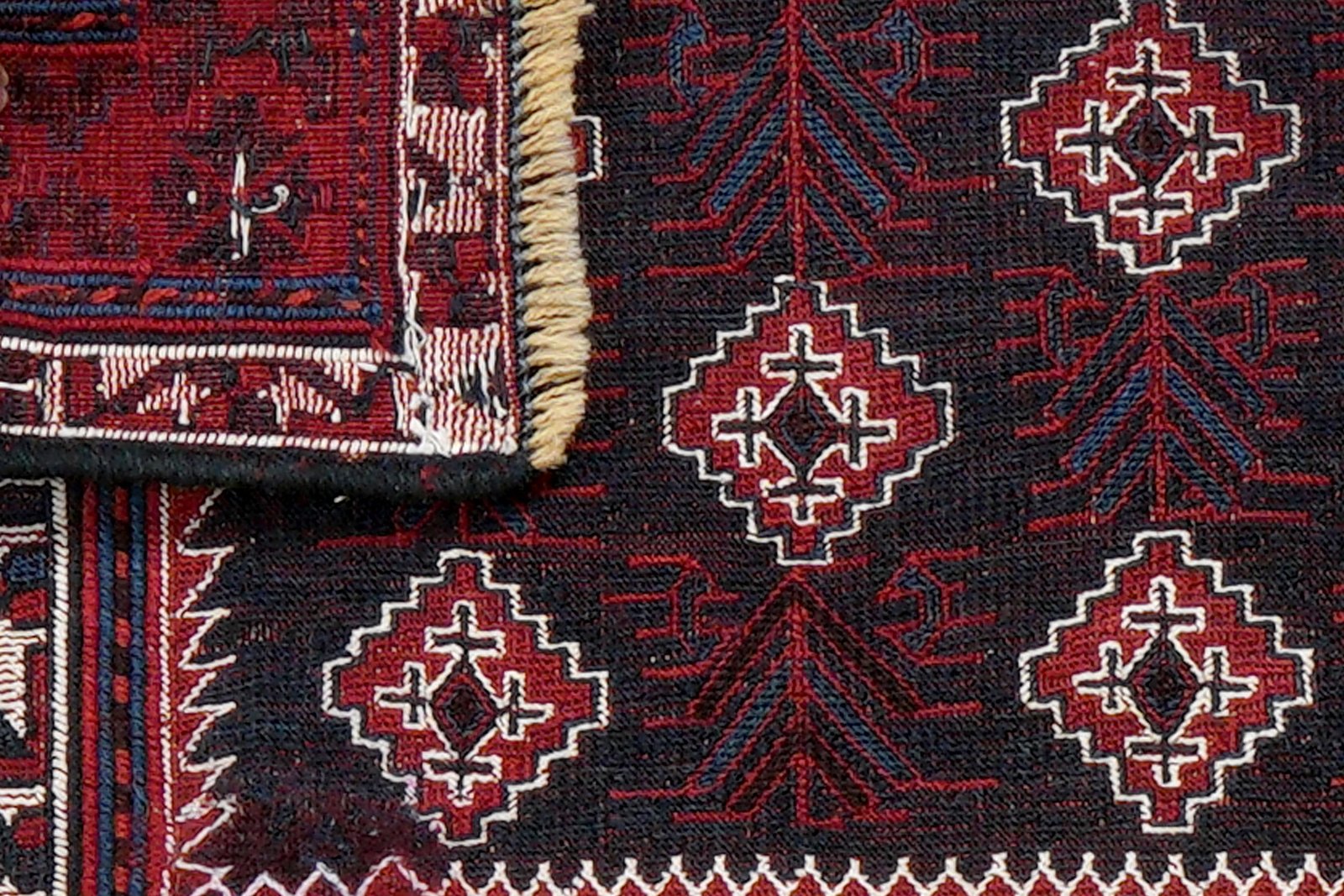 Sumak Sirdjan — Handmade, 106x45 cm, Blue, 100% Virgin Wool | View 6