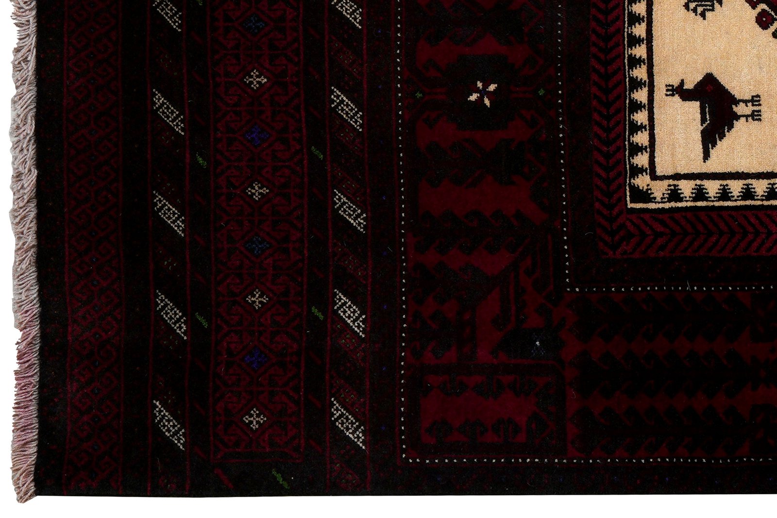 Belutch — Hand-knotted, 100x166 cm, Red, 100% Virgin Wool | View 3