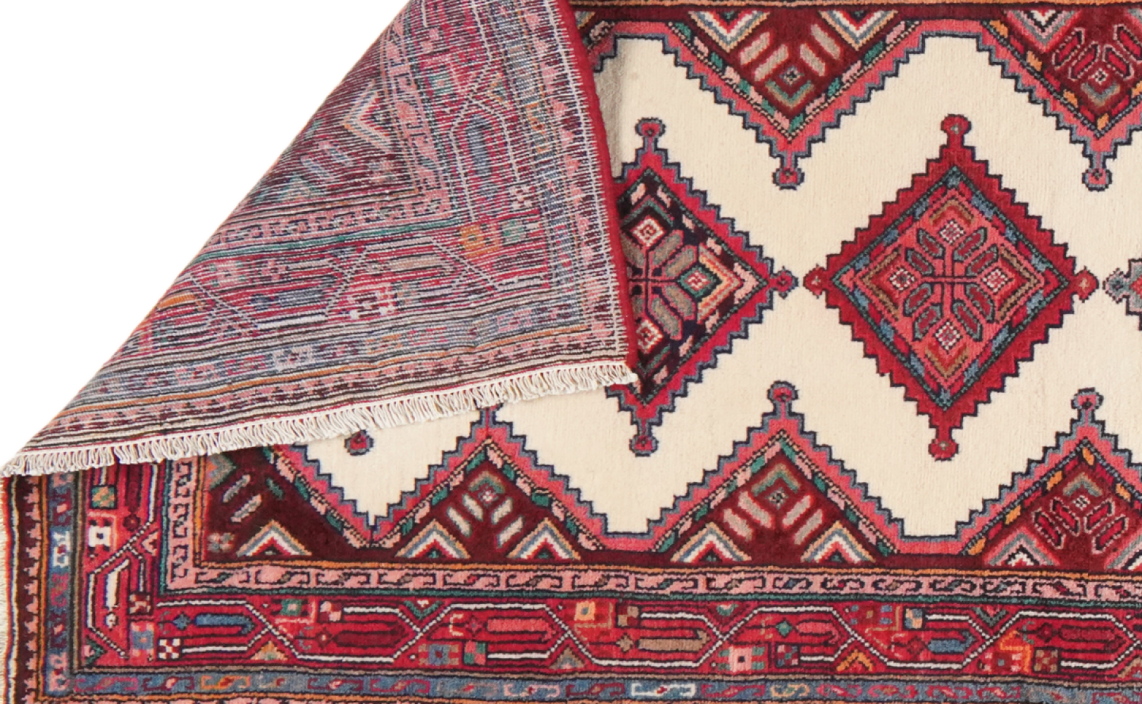 Zagheh — Handgefertigt, 322x86 cm, Rot, 100% Virgin Wool | View 6