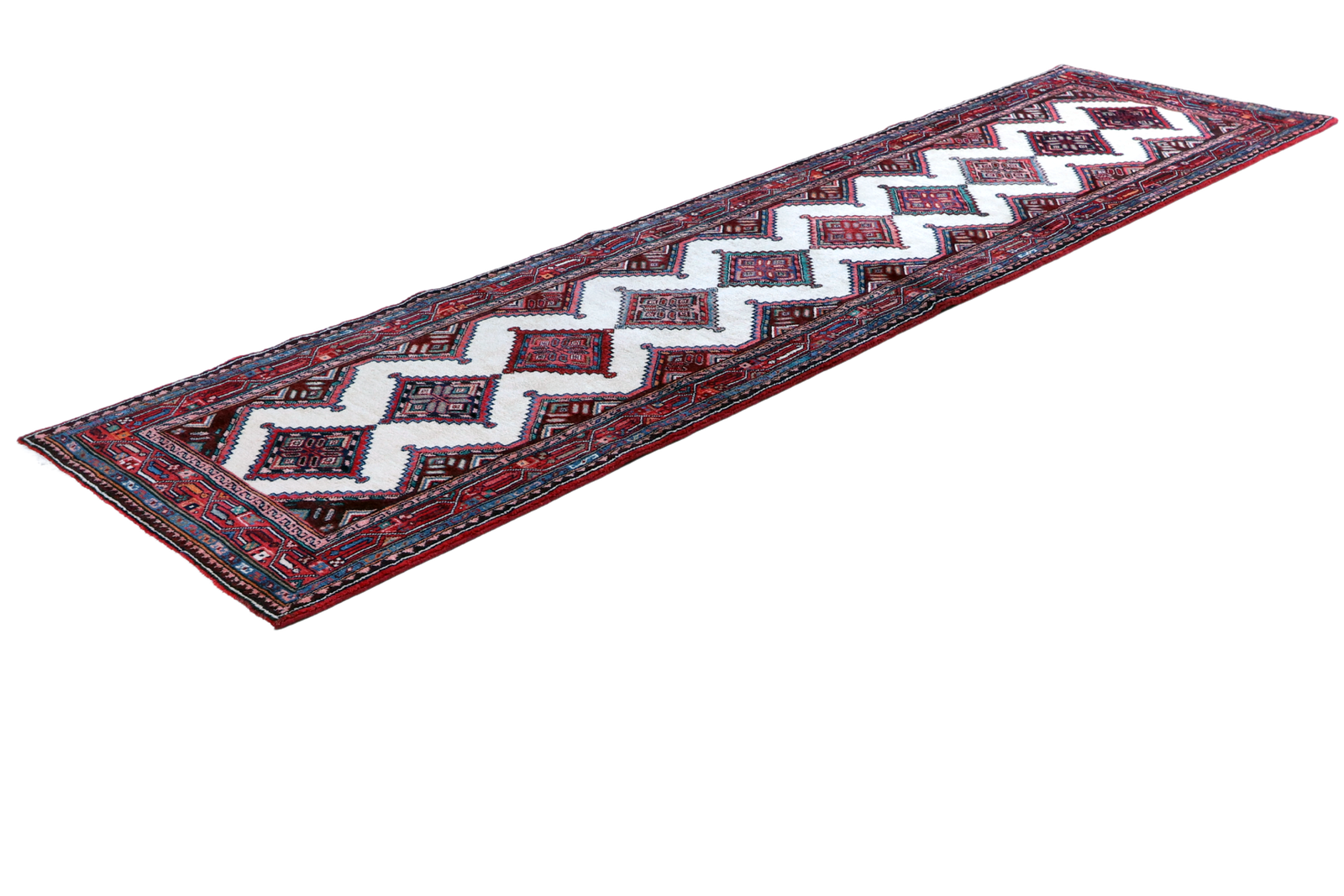 Zagheh — Handgefertigt, 322x86 cm, Rot, 100% Virgin Wool | View 7