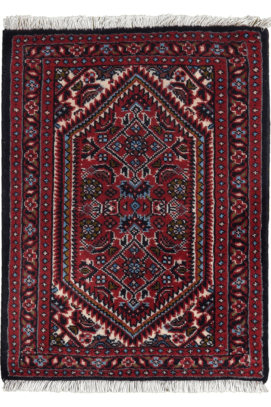 Bidjar Zandjan — Hand-knotted, 44x59 cm, Blue, 100% Virgin Wool | Main view