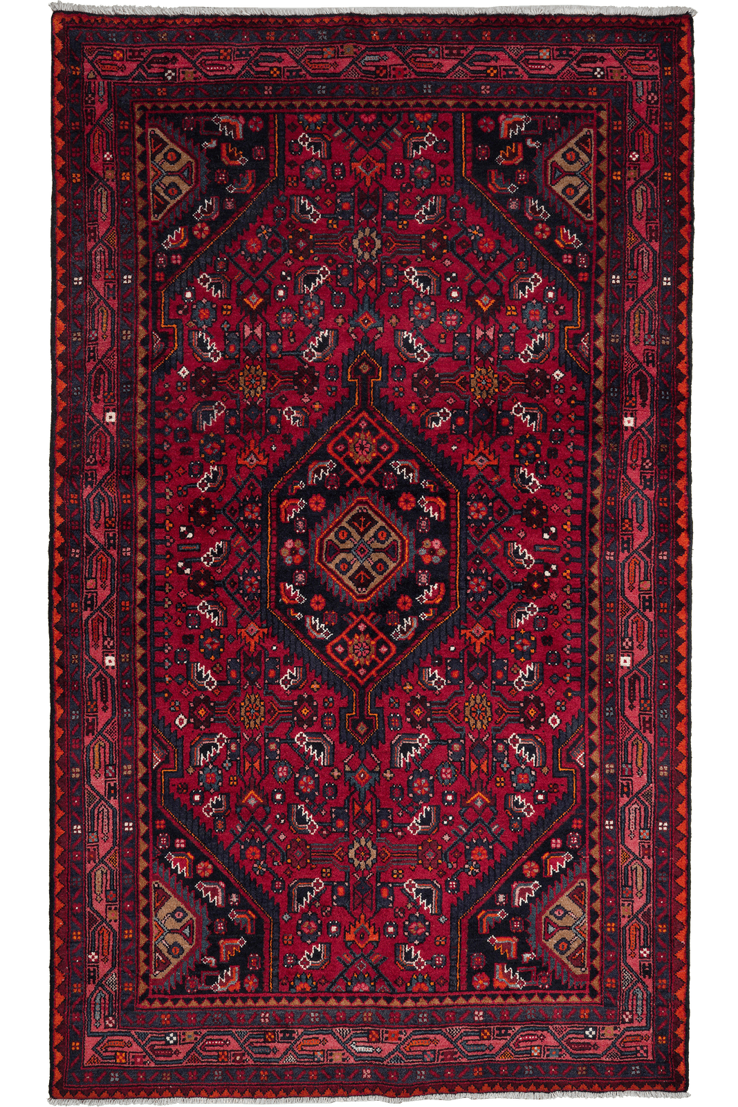 Assadabad — Hand-knotted, 127x221 cm, Red, 100% Virgin Wool | Main view