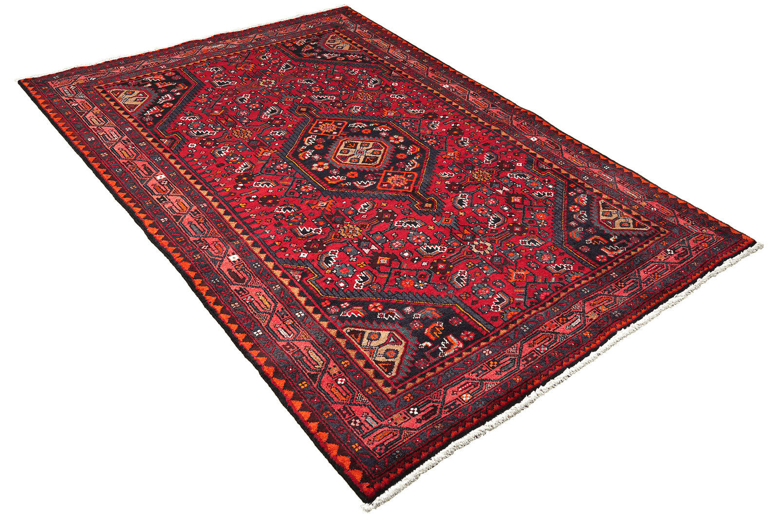 Assadabad — Hand-knotted, 127x221 cm, Red, 100% Virgin Wool | View 4